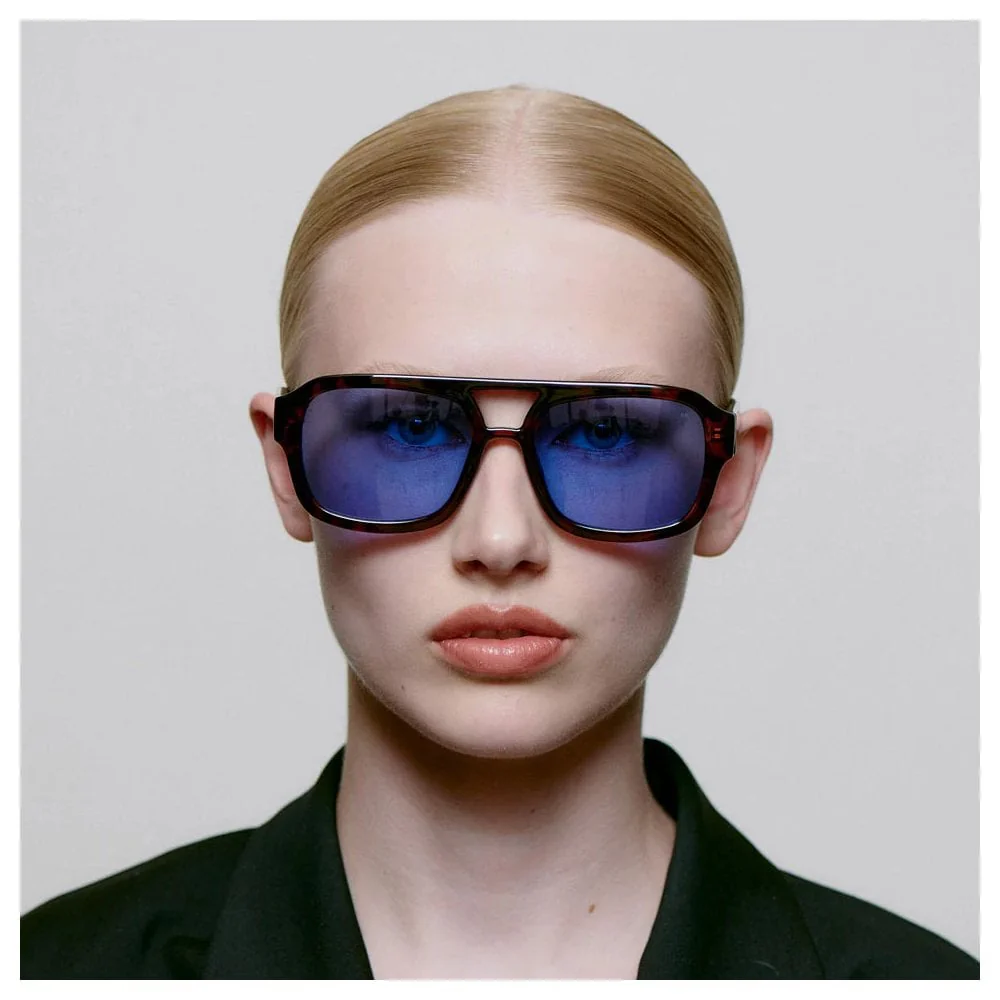 Kaya Sunglasses - Demi-Tortoise Blue Lense - Image 6