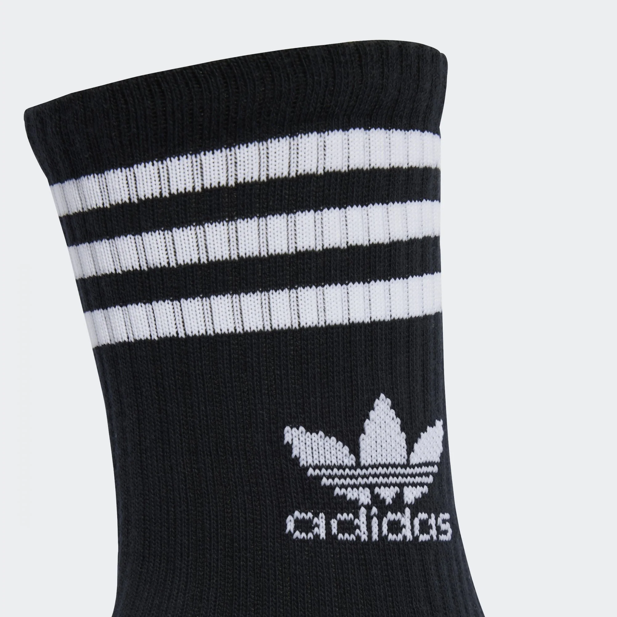 3 Stripe Crew Socks, 10 Pack - White / Black - Image 3