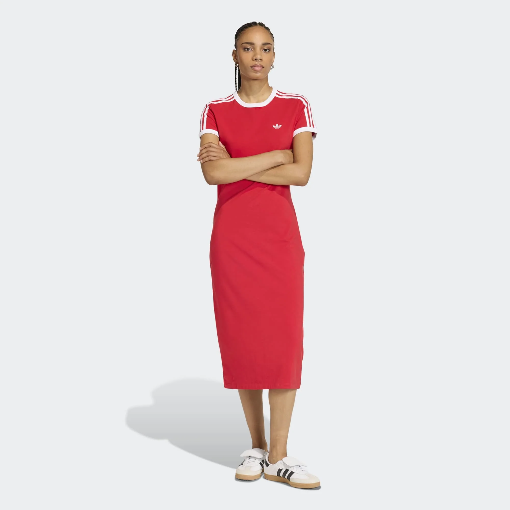 3 Stripes Dress (Slim) - Better Scarlet / White - Image 2