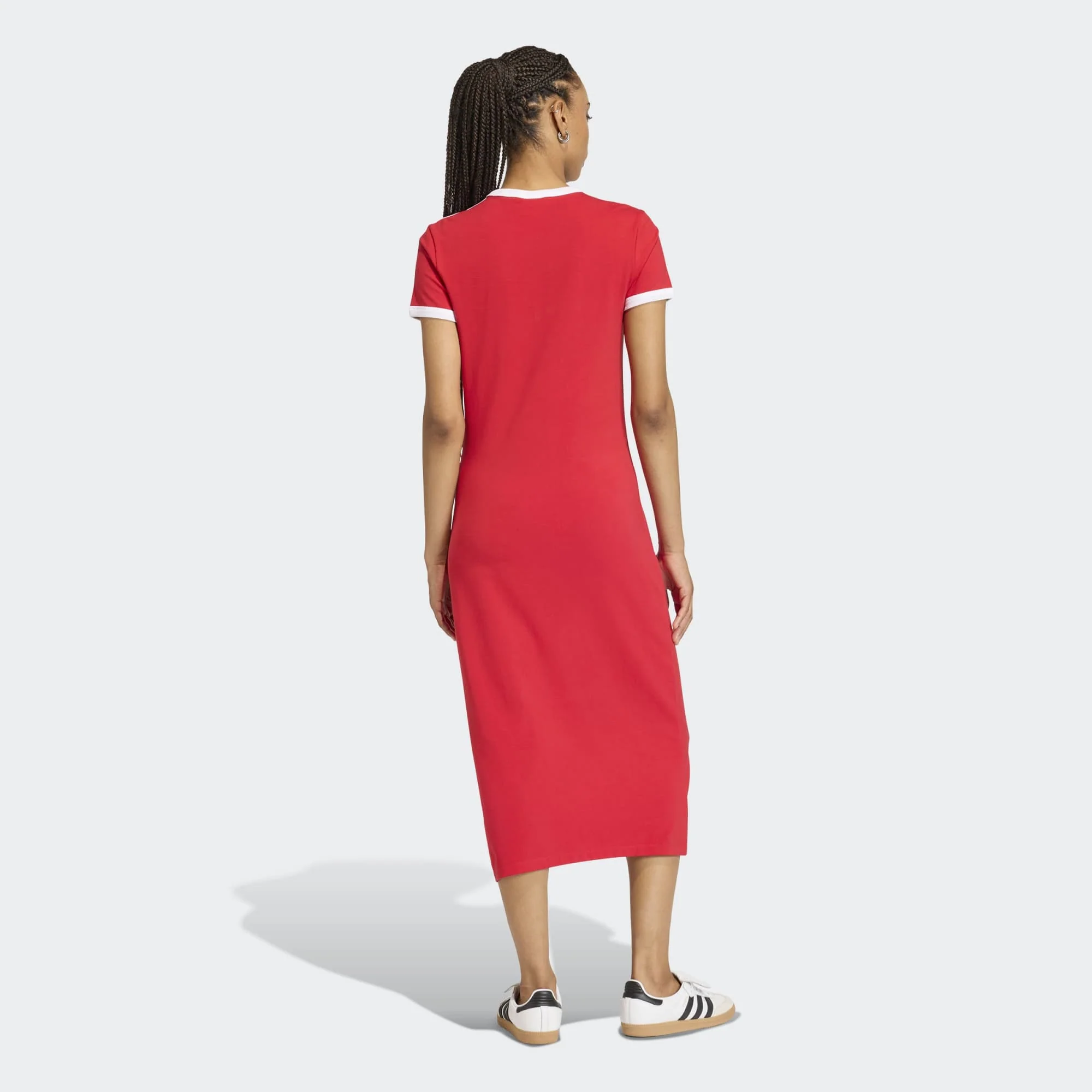 3 Stripes Dress (Slim) - Better Scarlet / White - Image 3