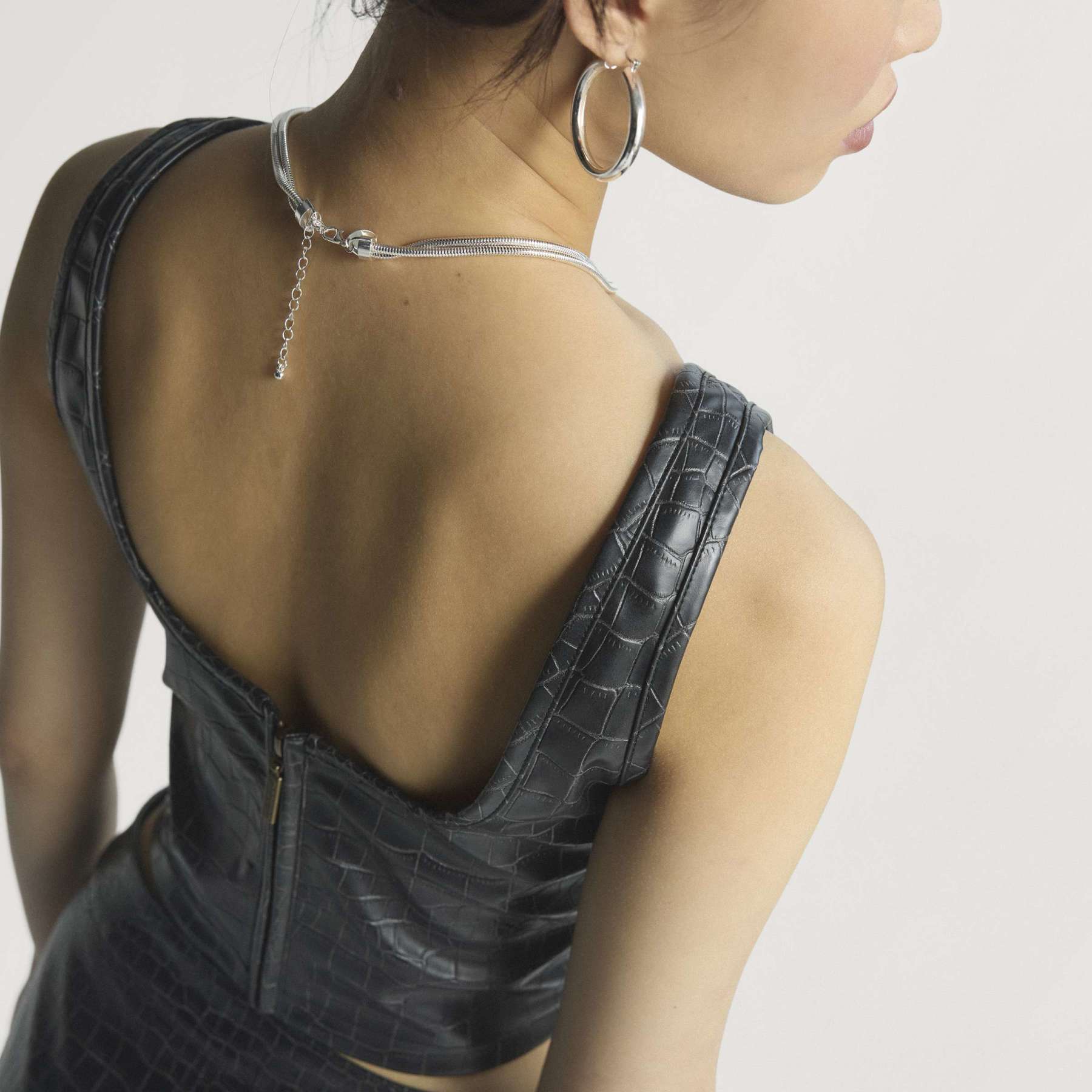Pleather Corset - Black - Image 10