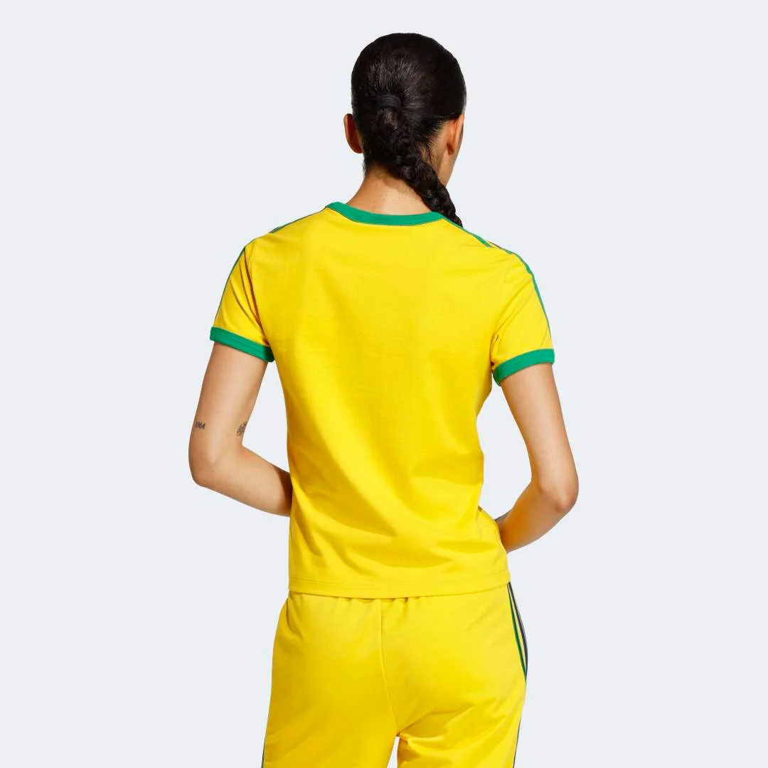W' 3 Stripes Slim T-Shirt - Eqt Yellow / Green / Collegiate Royal Blue - Image 3
