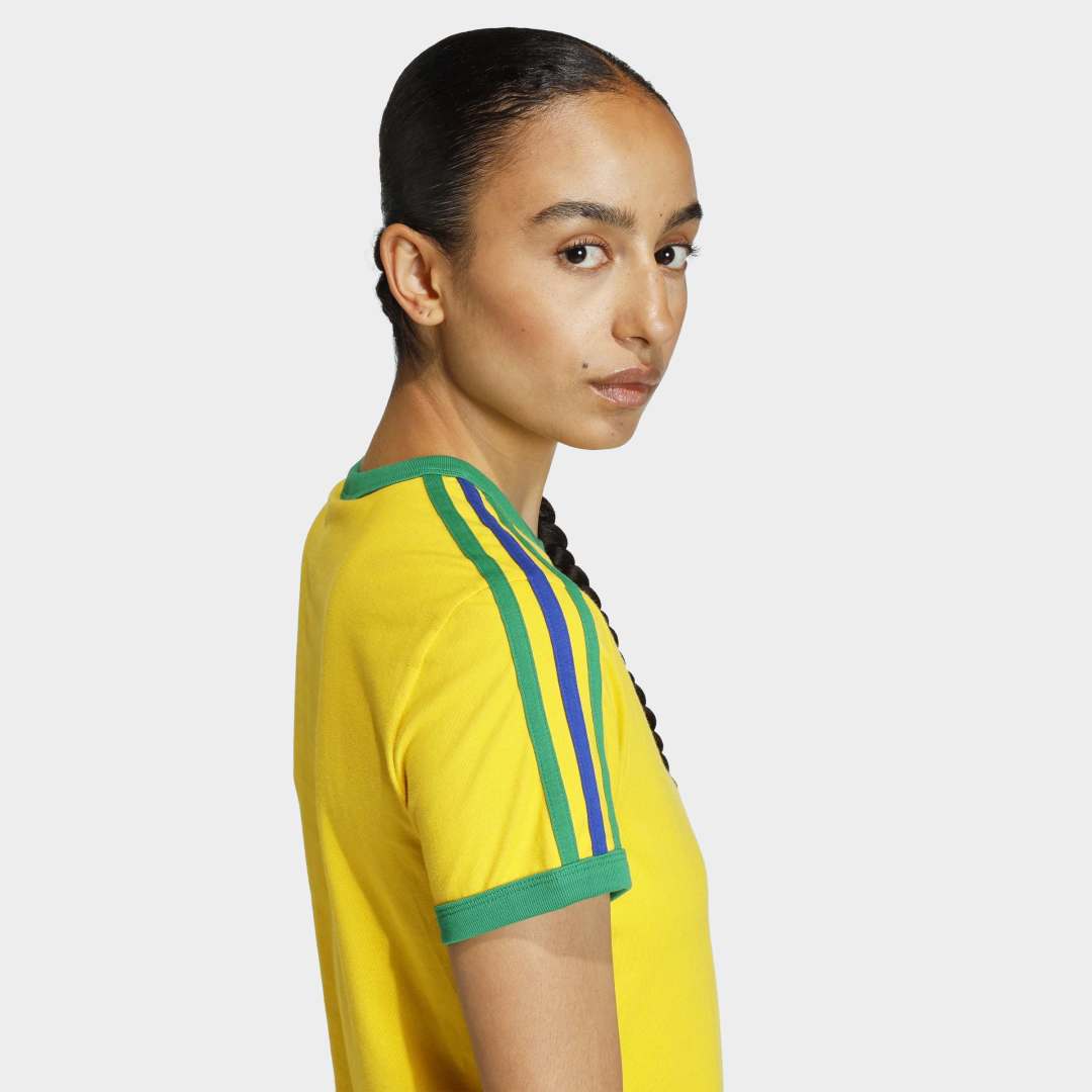 W' 3 Stripes Slim T-Shirt - Eqt Yellow / Green / Collegiate Royal Blue - Image 5