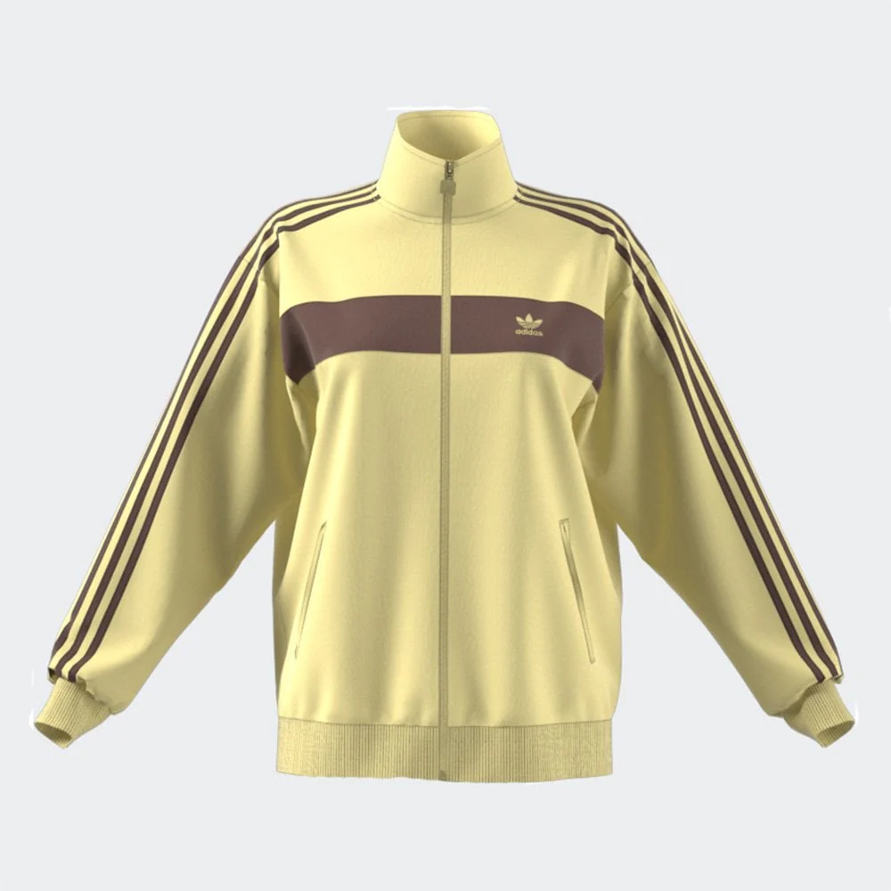 Women's Colorblock Track Top - Powder Yellow / Earth Strata
