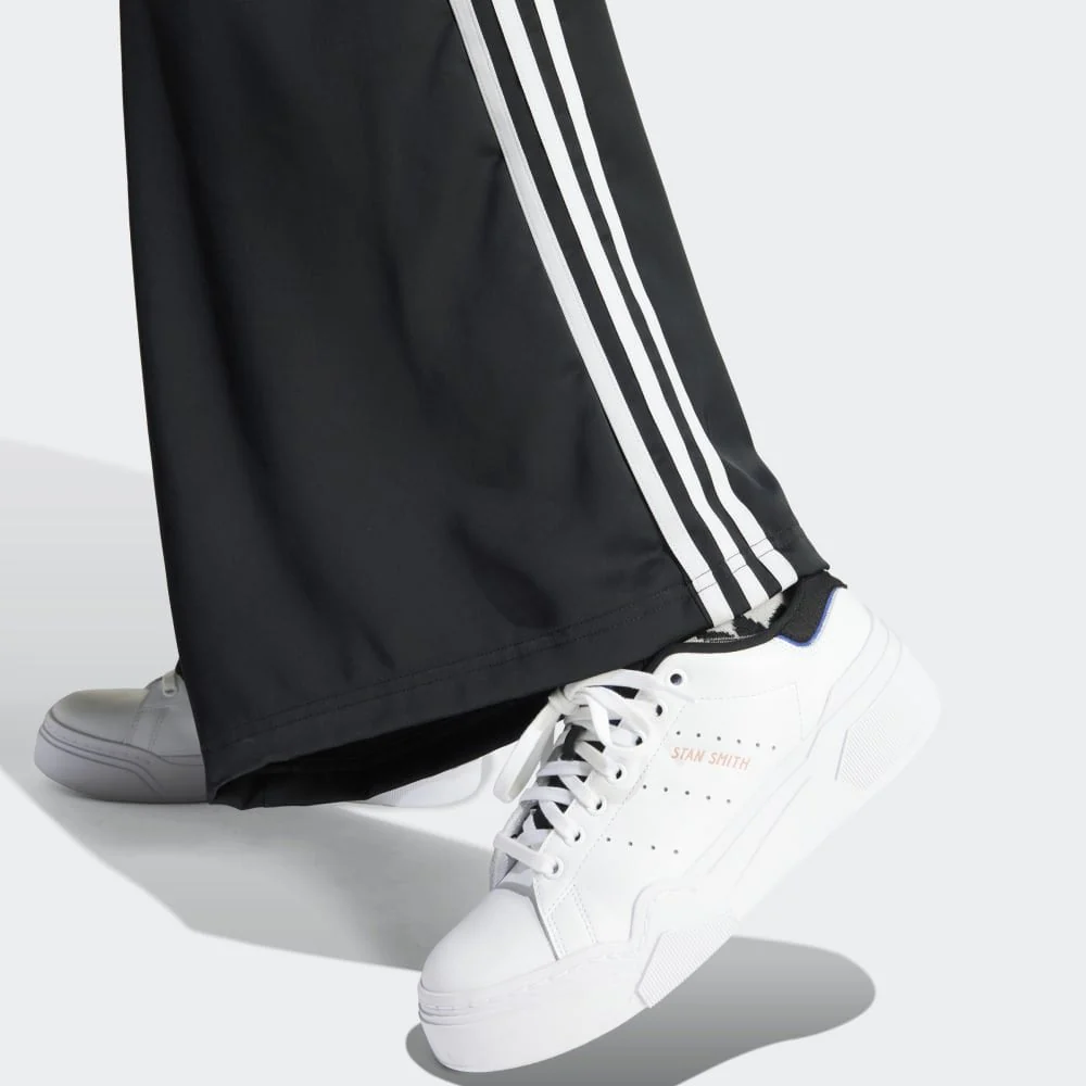 Women's Satin Wide Leg Joggers - Black - Image 5