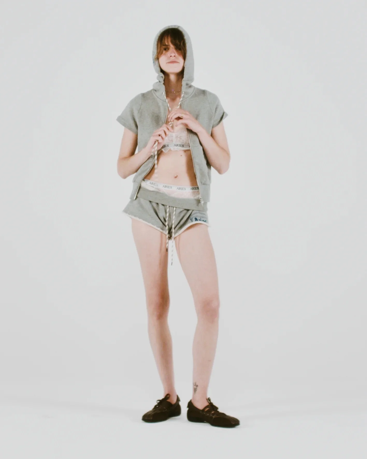Adoro Aries Booty Shorts - Grey Marl - Image 7