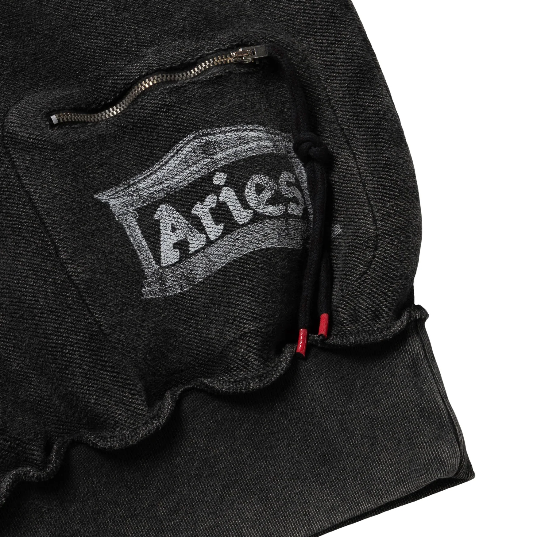 Aged Reverso Temple Zip Through Hoodie - Black - Image 3