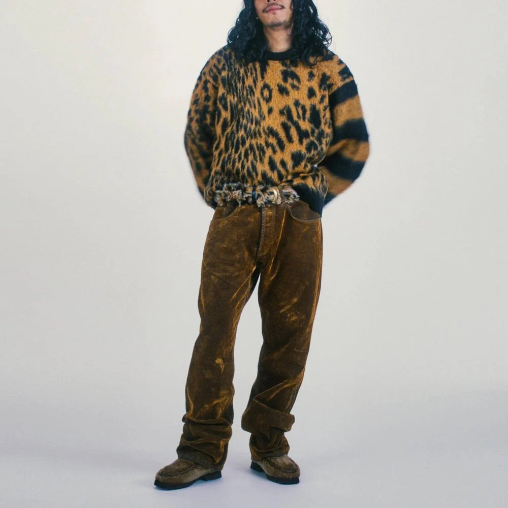Brushed Leopard Sweater - Brown - Image 6