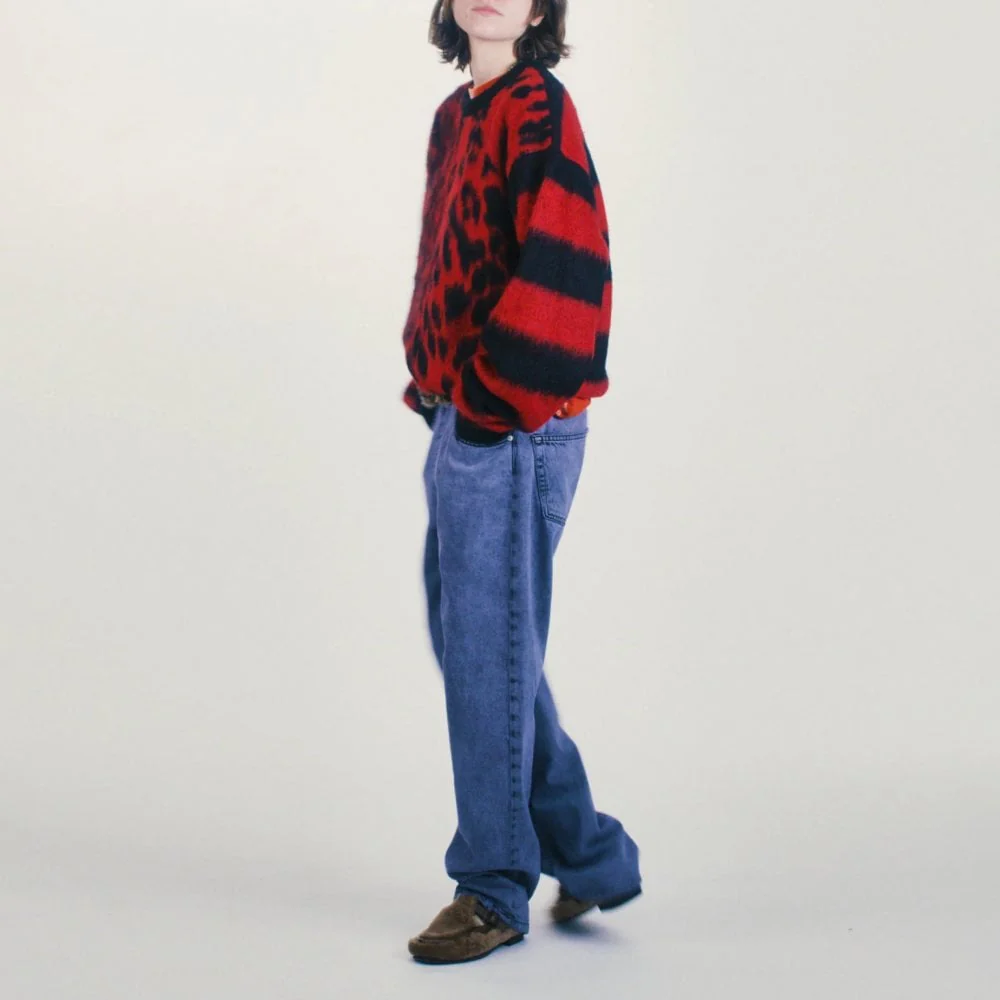 Brushed Leopard Sweater - Red - Image 6