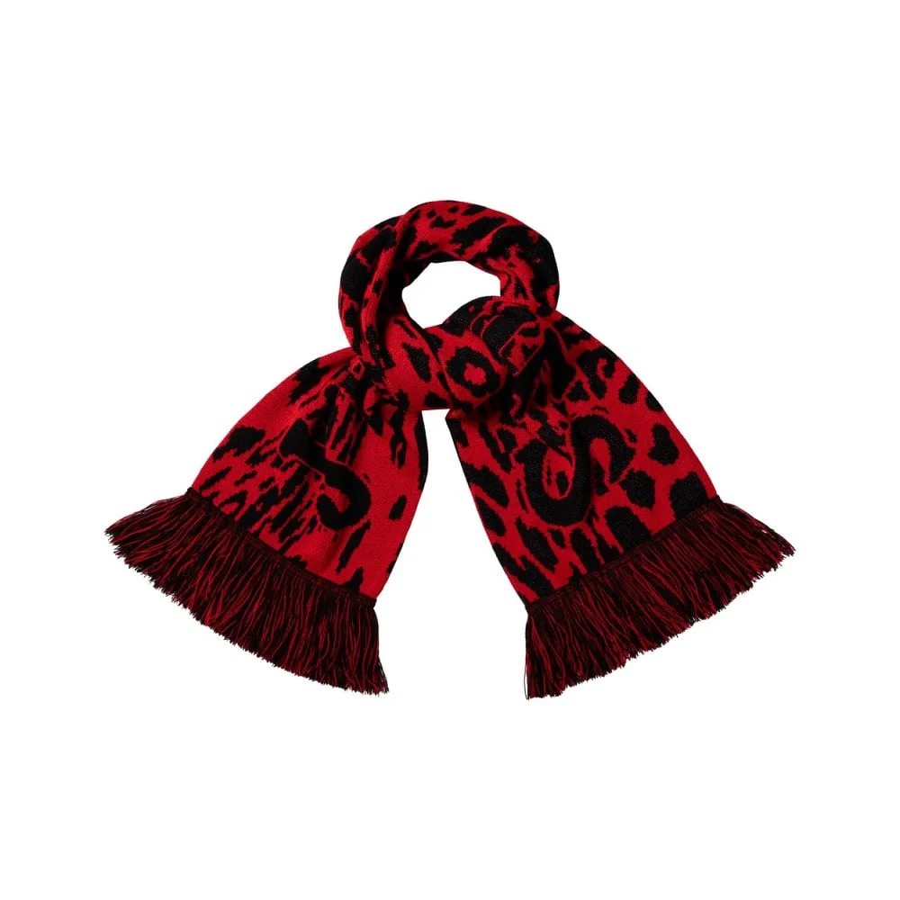 J'Adoro Aries Leopard Scarf - Red - Image 2