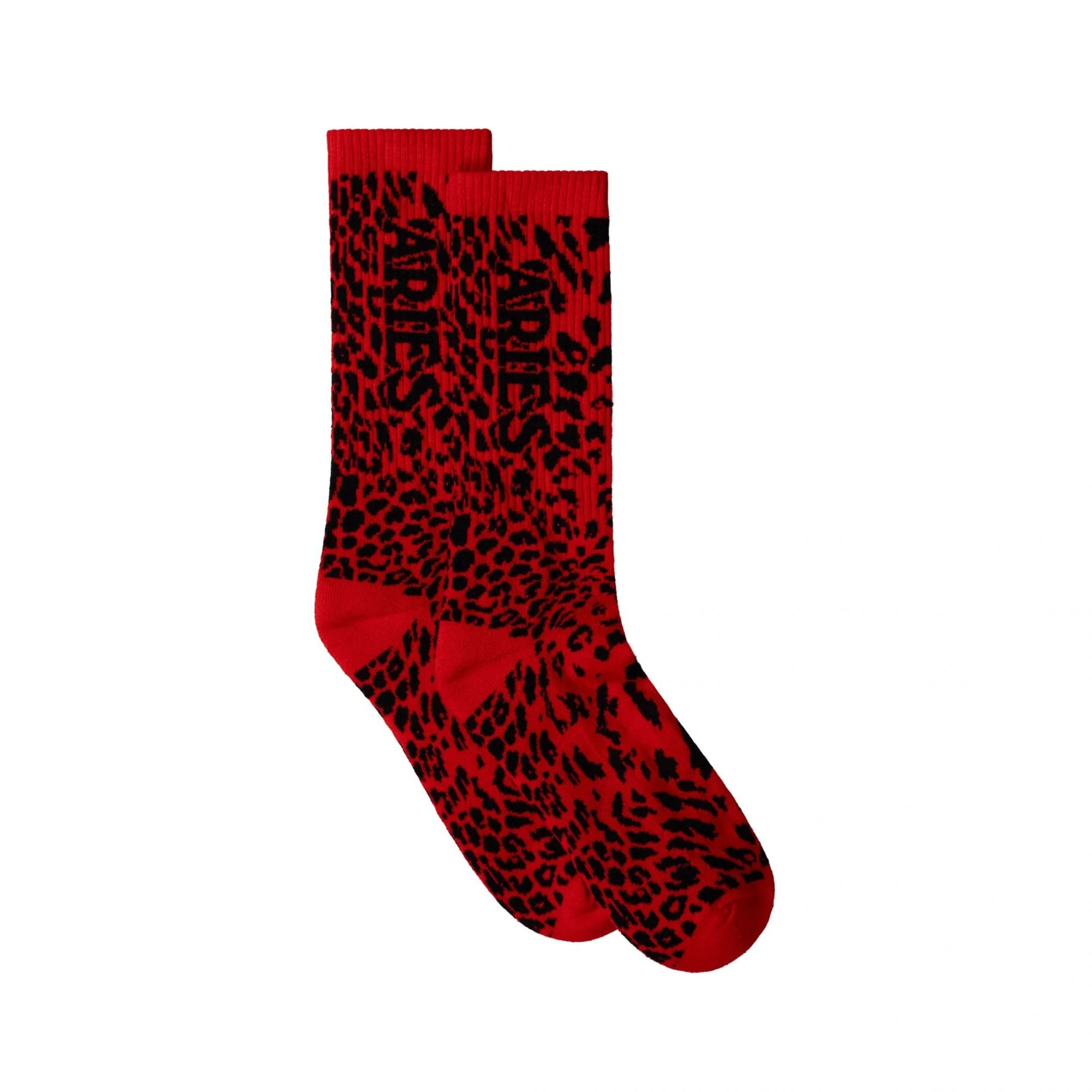 J'Adoro Aries Leopard Sock - Red - Image 2