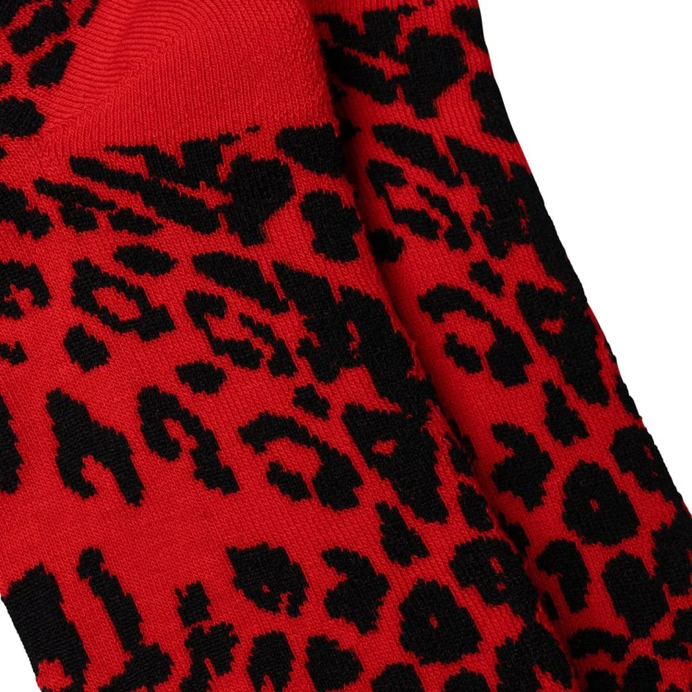 J'Adoro Aries Leopard Sock - Red - Image 5