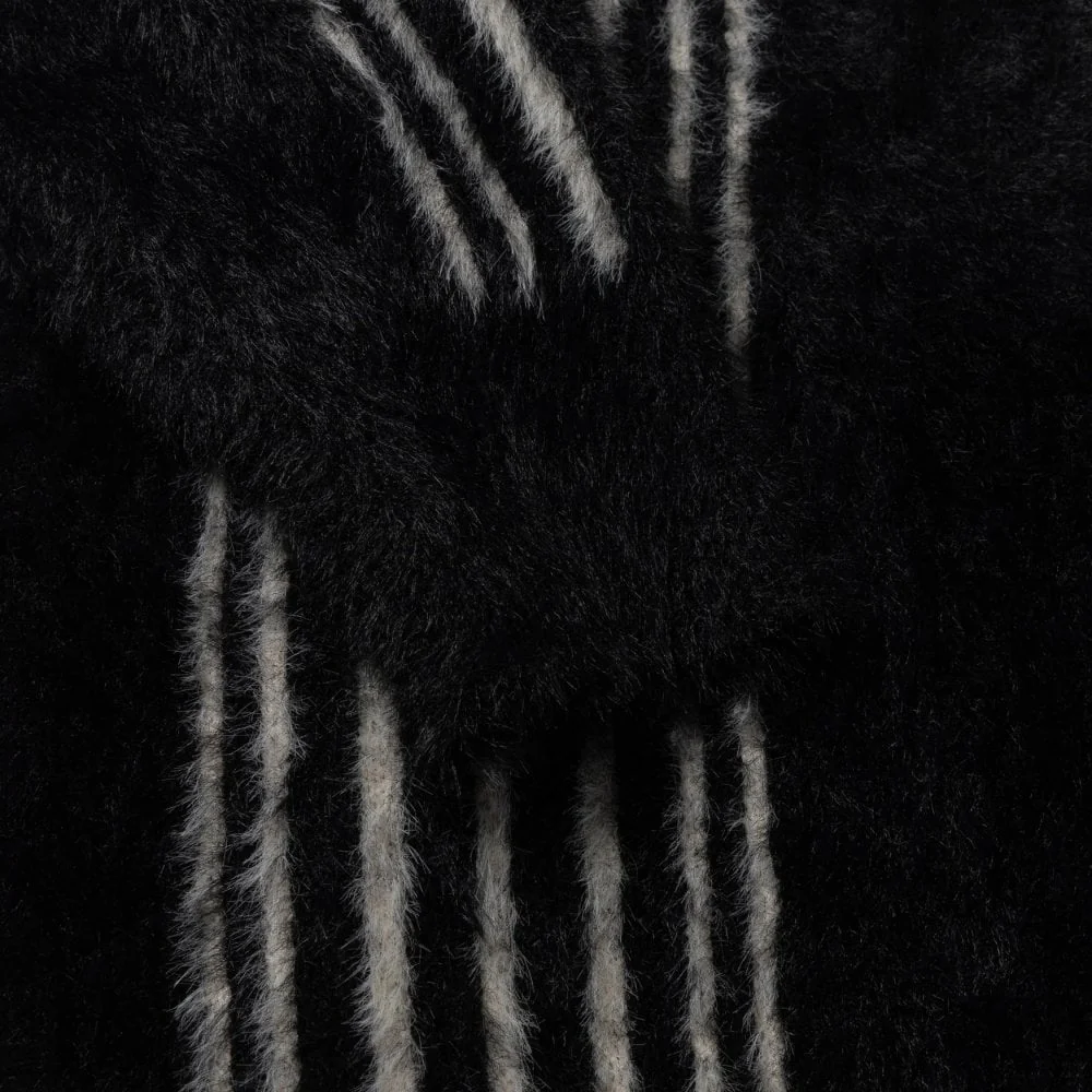 Oversized Chenille Column Knit Cardigan - Black - Image 5