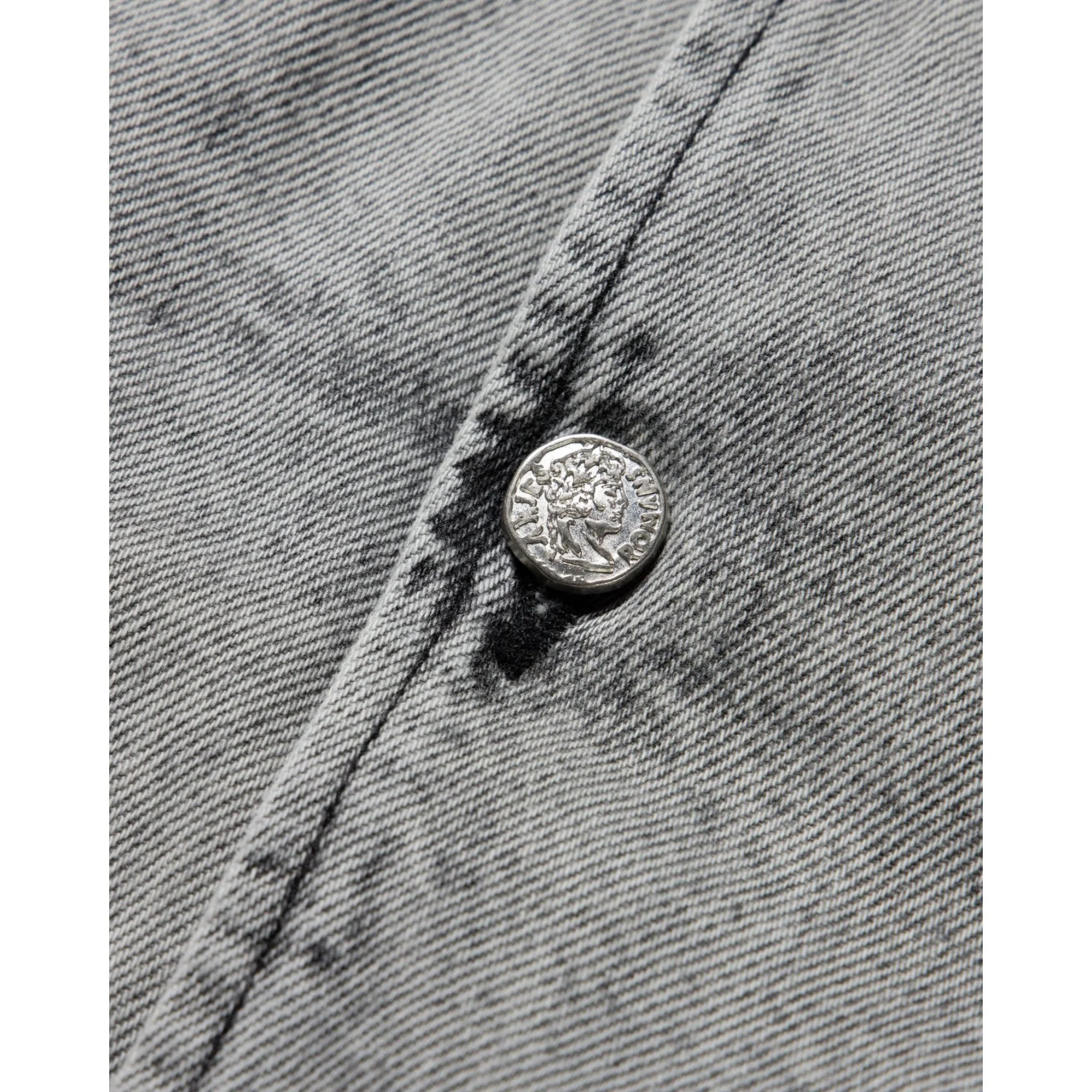 Sherpa Denim Car Coat - Grey - Image 4