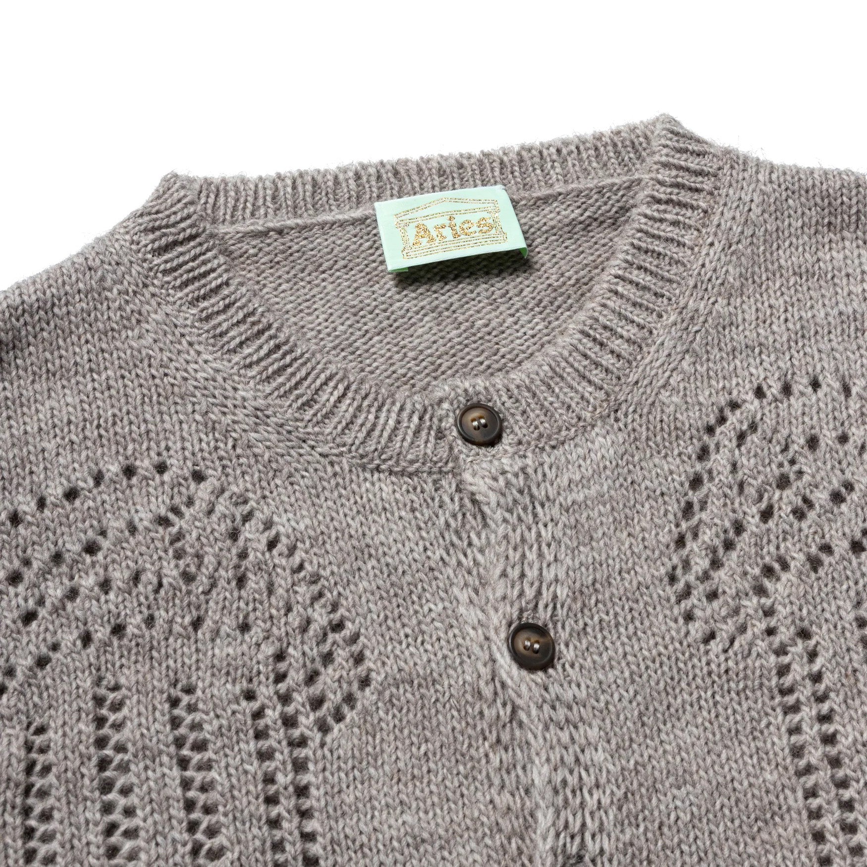 Pointelle Column Cardigan - Grey Marl - Image 3