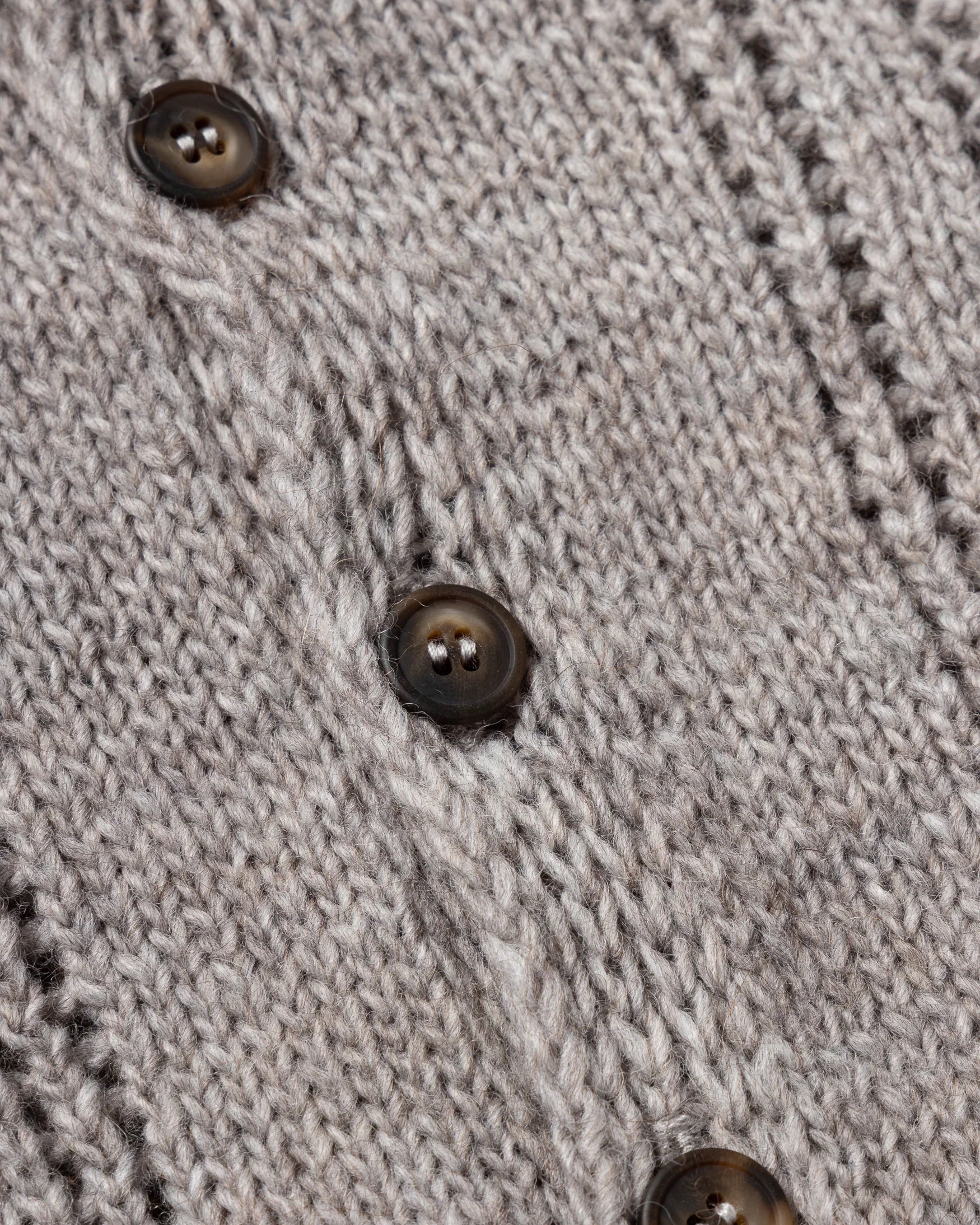 Pointelle Column Cardigan - Grey Marl - Image 4