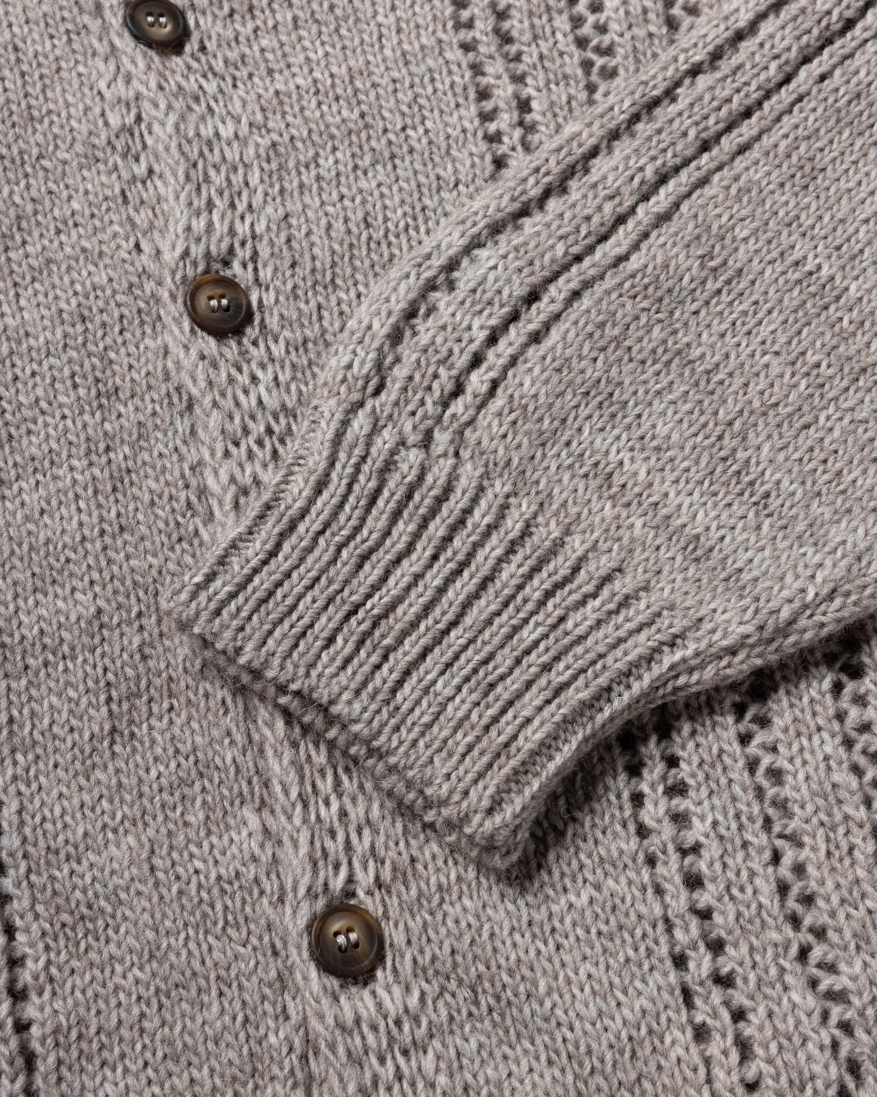 Pointelle Column Cardigan - Grey Marl - Image 6