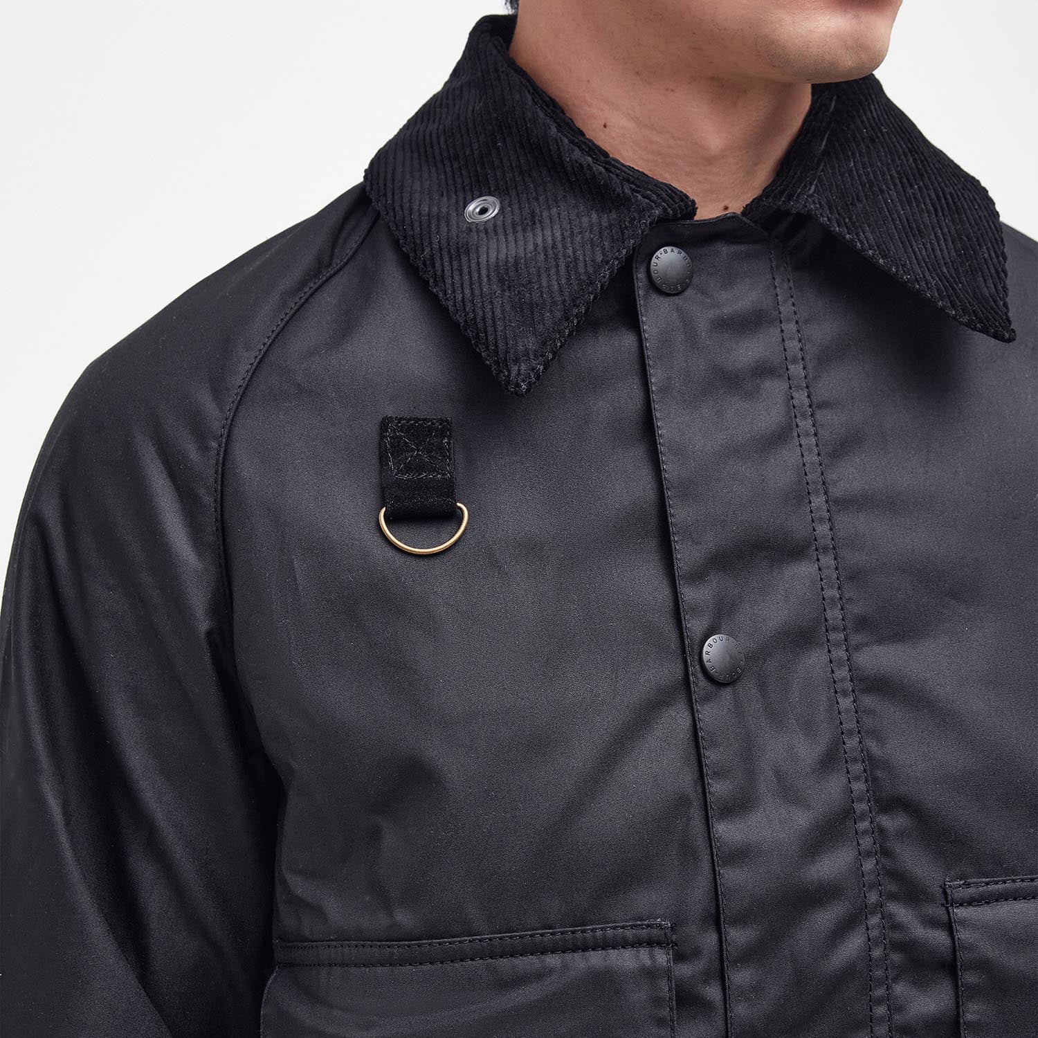 Spey Slim Waxed Jacket - Black - Image 6