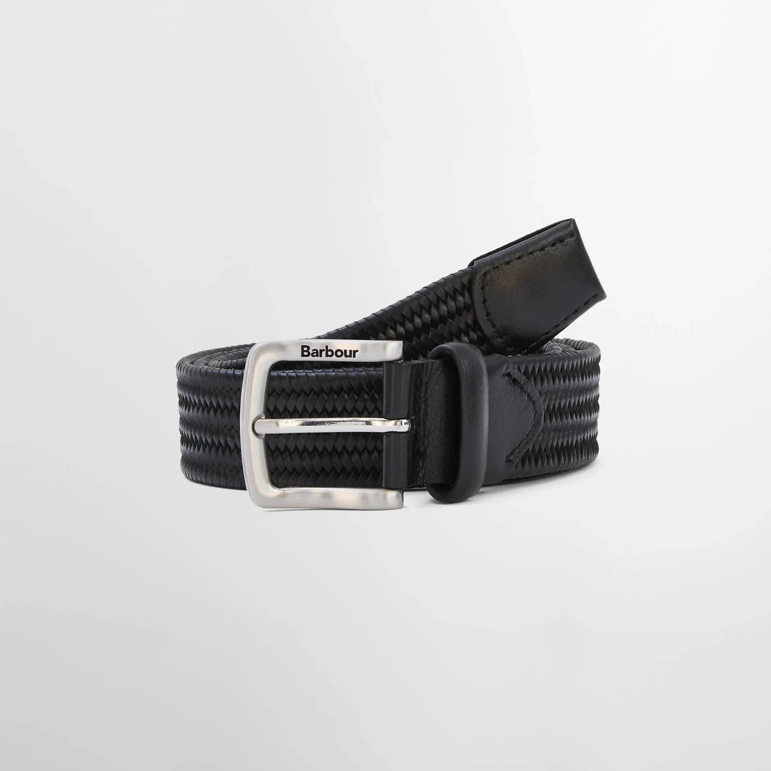 Stretch Leather Belt - Black