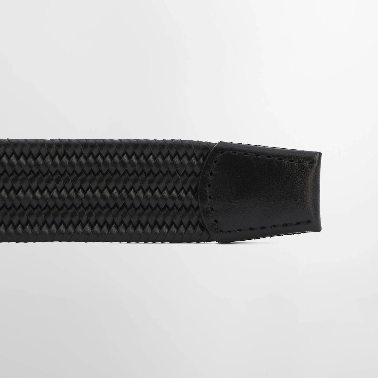 Stretch Leather Belt - Black - Image 2