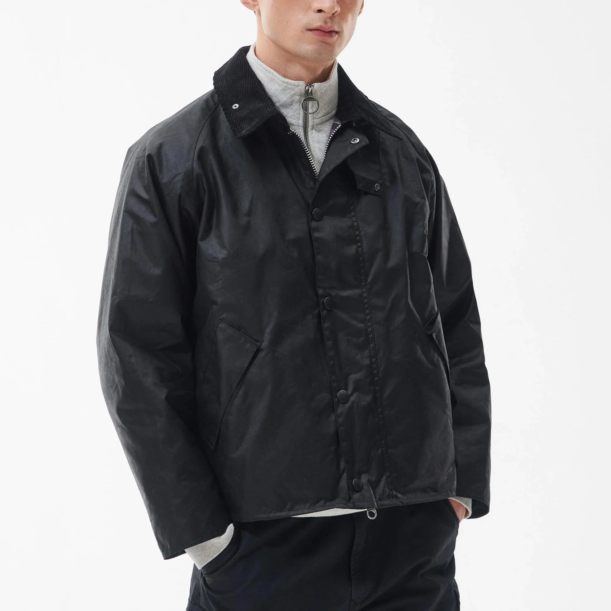 Transport Waxed Jacket - Black - Image 2
