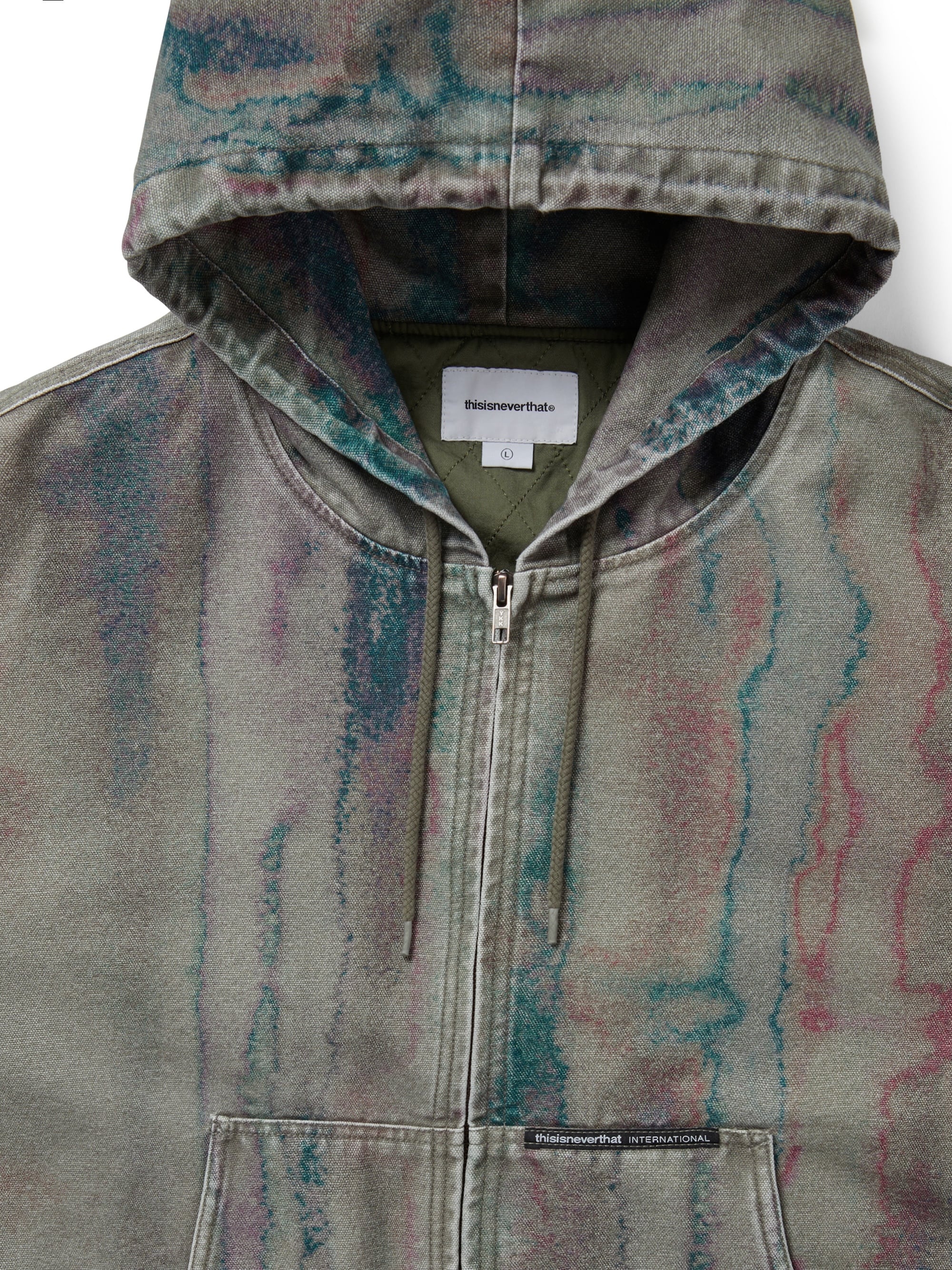 Blurred Hooded Jacket - Olive - Image 4