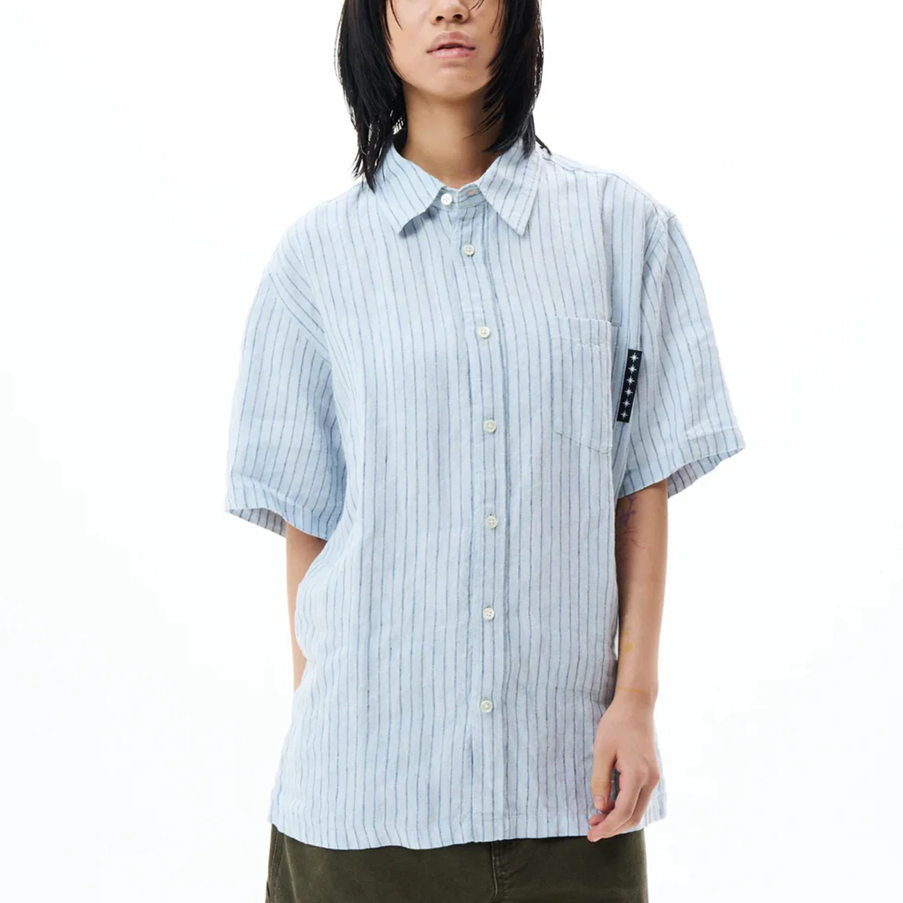 Striped SS Shirt - Light Blue - Image 3