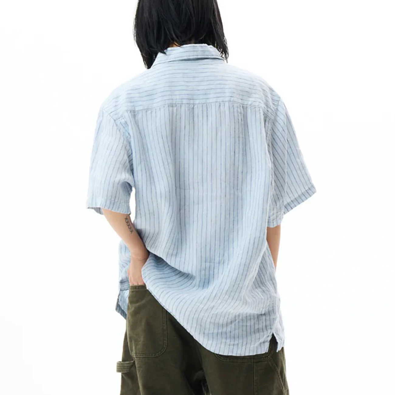 Striped SS Shirt - Light Blue - Image 4