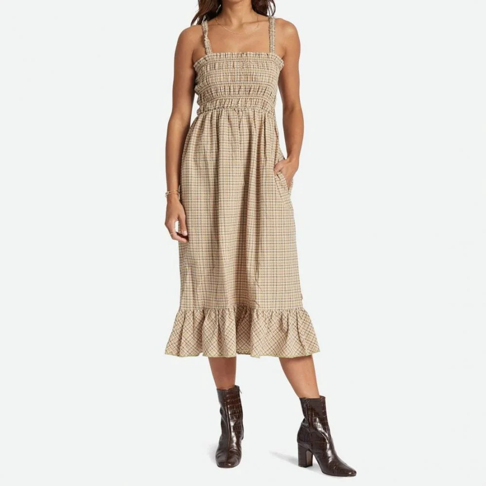 Malta Seersucker Midi Dress - Sand - Image 2