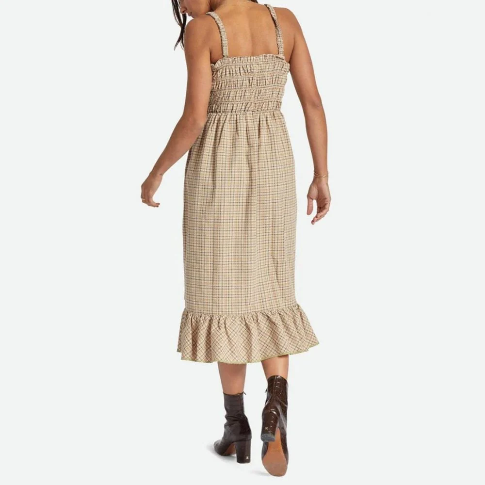 Malta Seersucker Midi Dress - Sand - Image 3