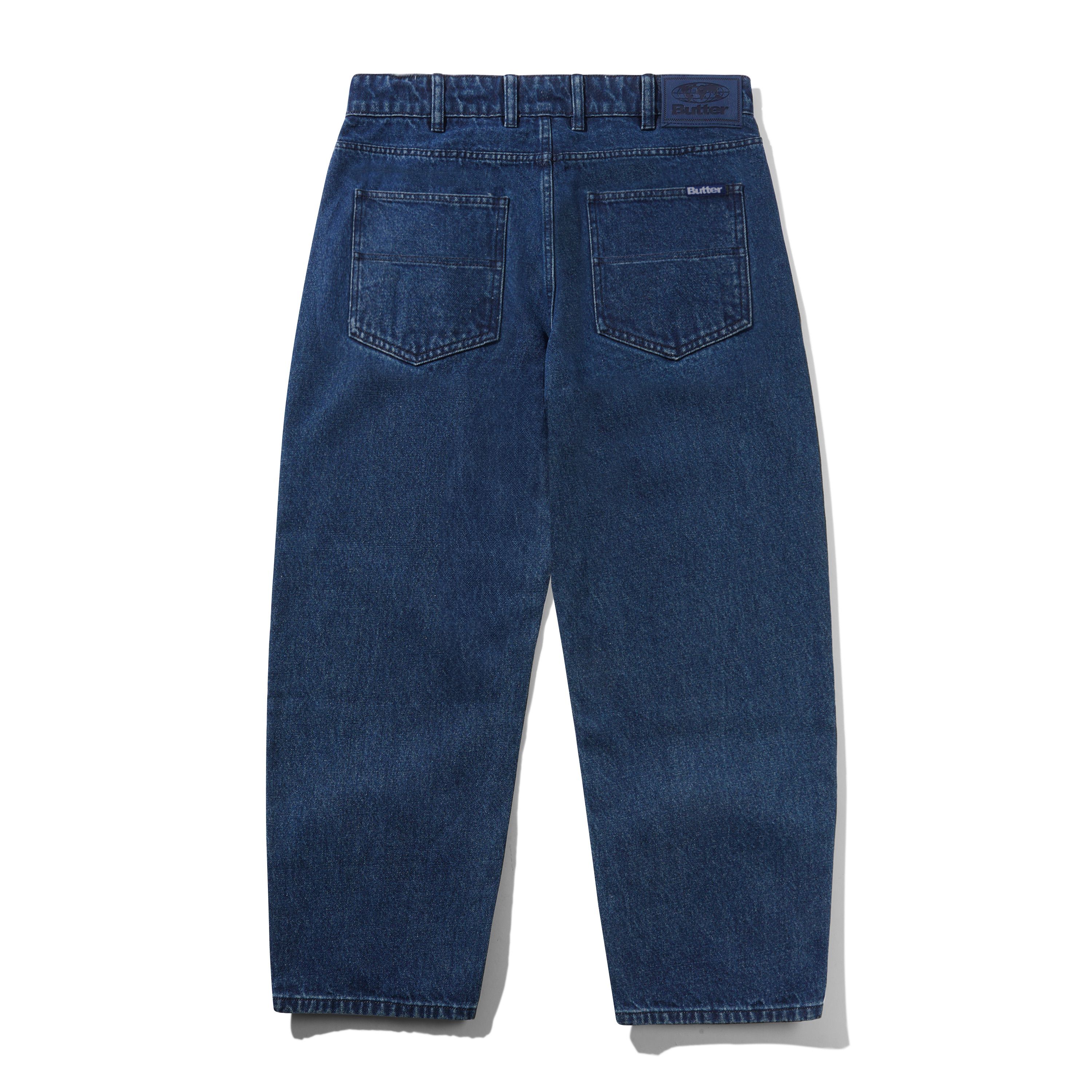 Baggy Denim Jeans - Dark Blue - Image 2