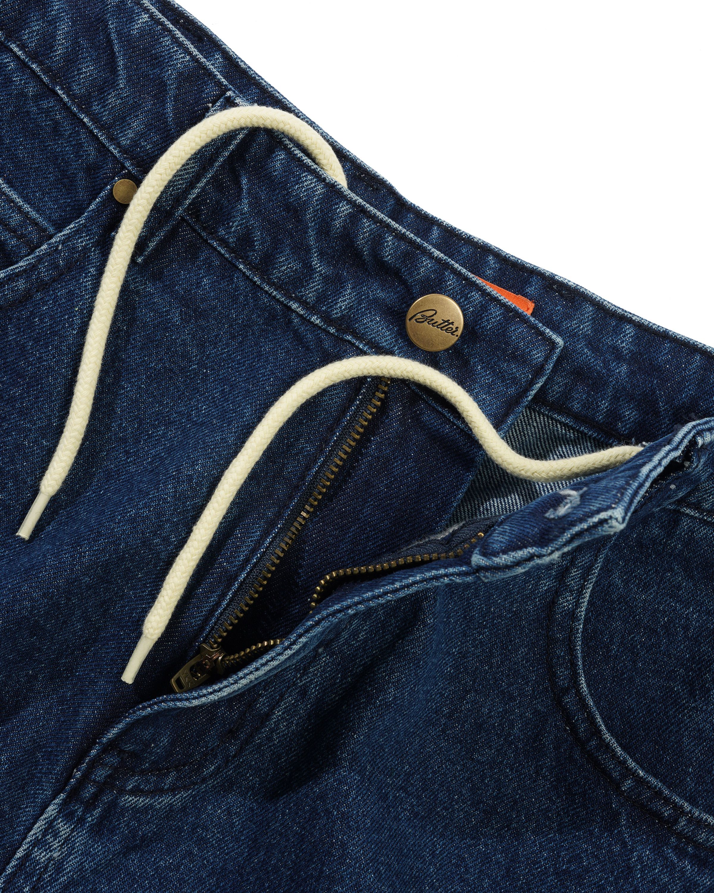 Baggy Denim Jeans - Dark Blue - Image 5