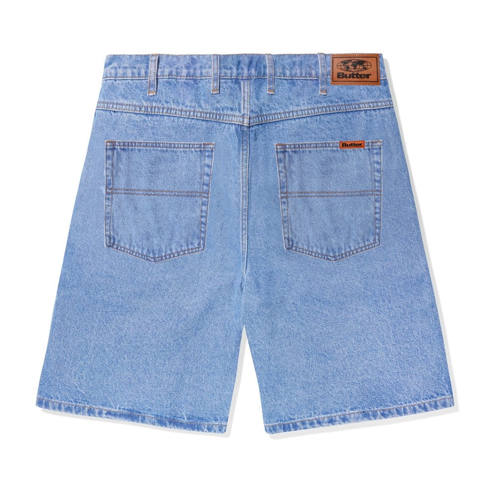 Baggy Denim Shorts - Washed Indigo - Image 2