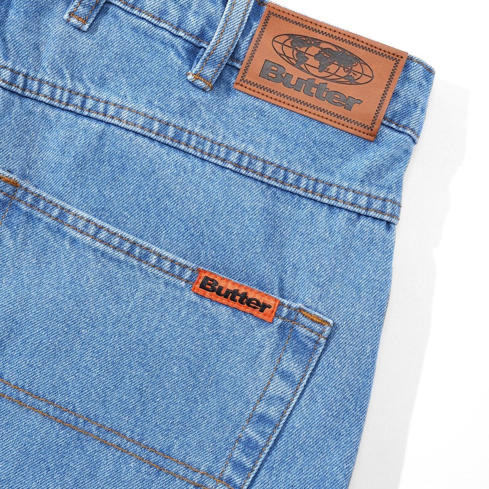 Baggy Denim Shorts - Washed Indigo - Image 4