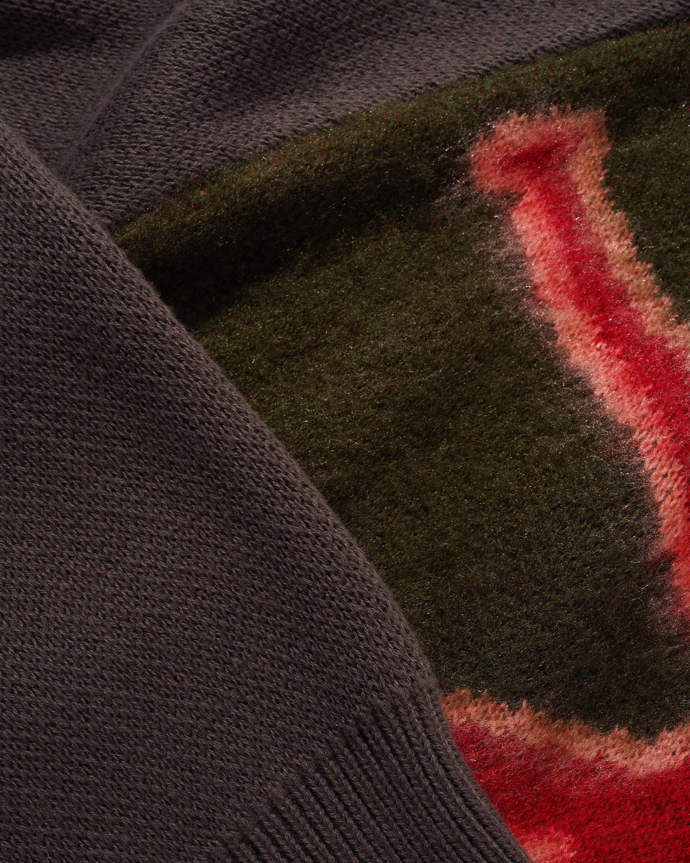 Beetle Zip-Thru Knit Sweater - Olive - Image 3