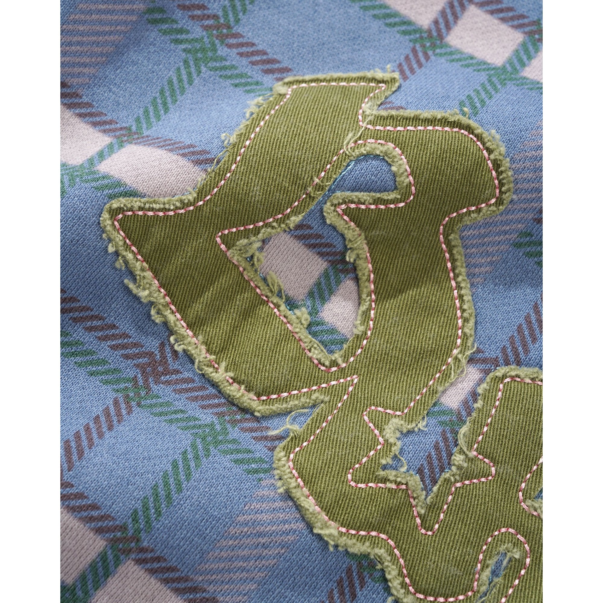 Edge Applique Zip-Thru Hoodie - Plaid - Image 3