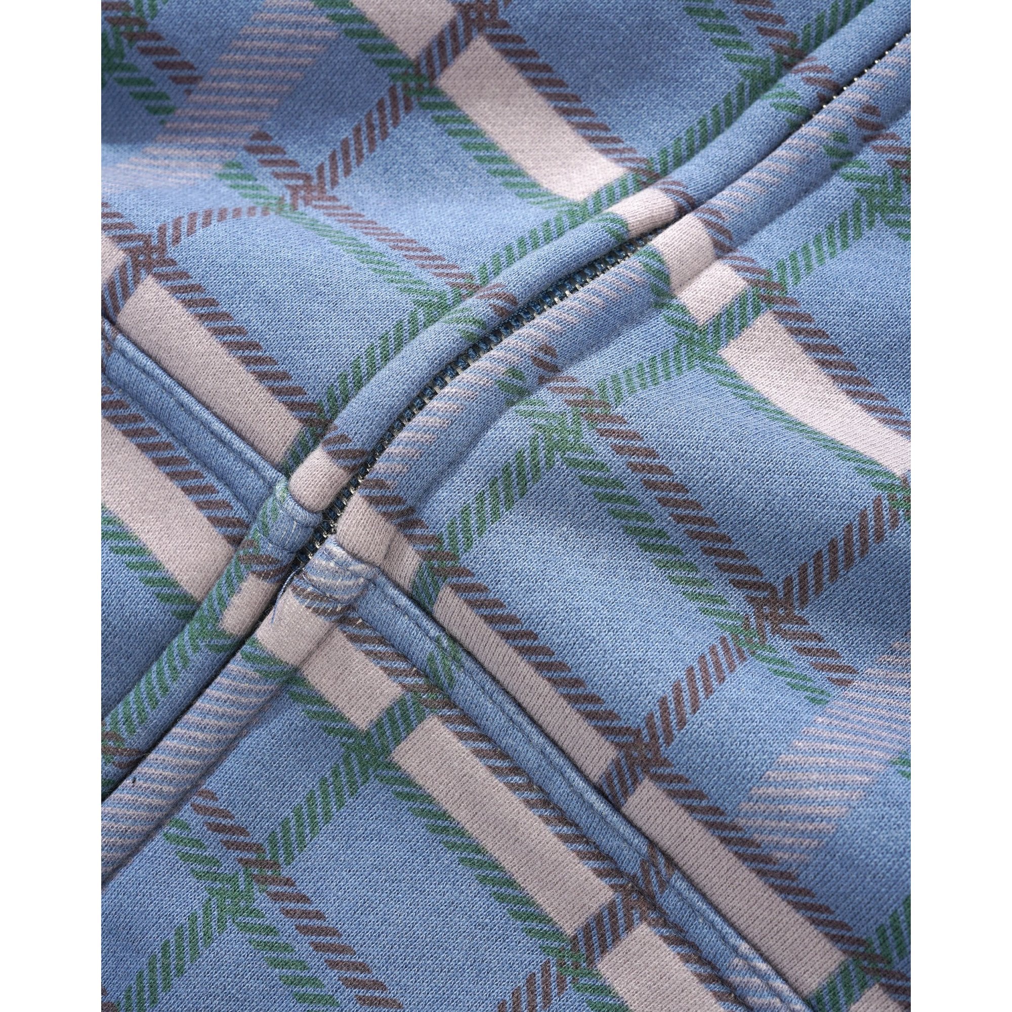 Edge Applique Zip-Thru Hoodie - Plaid - Image 4