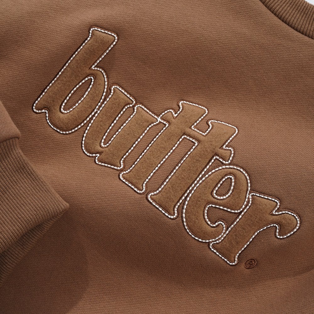 Fleece Applique Crewneck - Brown - Image 2
