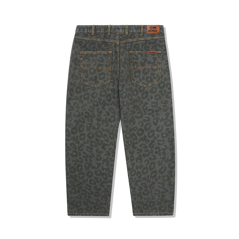 Leopard Denim Jeans - Black - Image 2