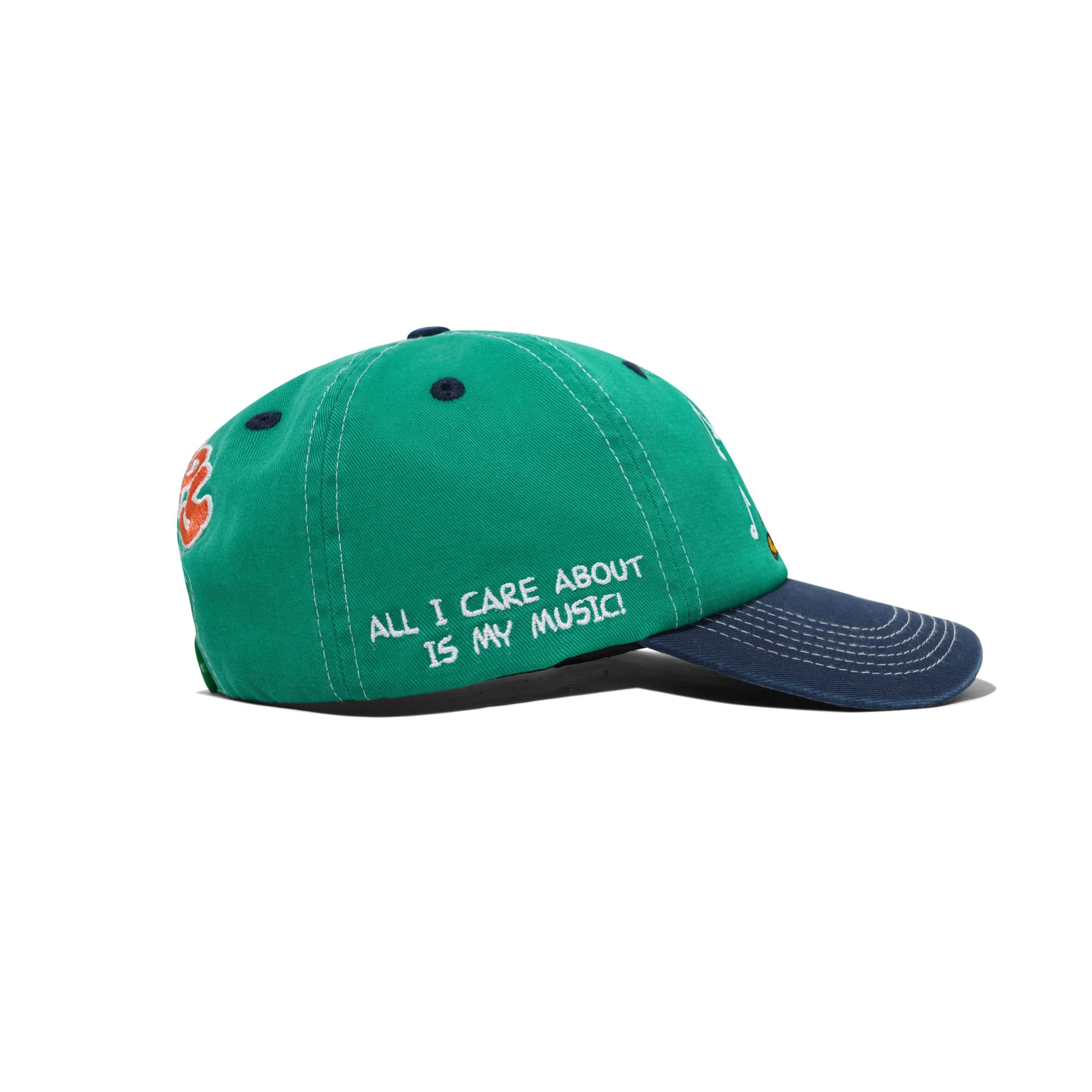 Peanuts Music Snapback Cap - Washed Kelly Green / Navy - Image 3