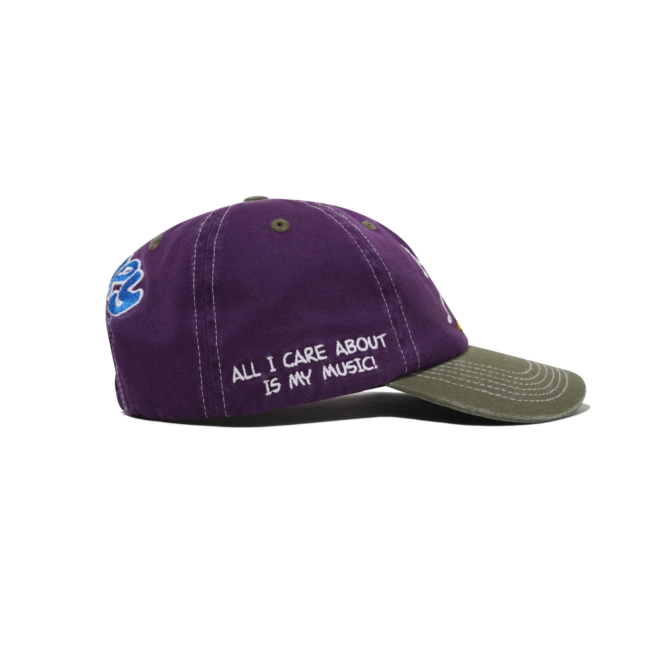 Peanuts Music Snapback Cap - Washed Purple / Fern - Image 3