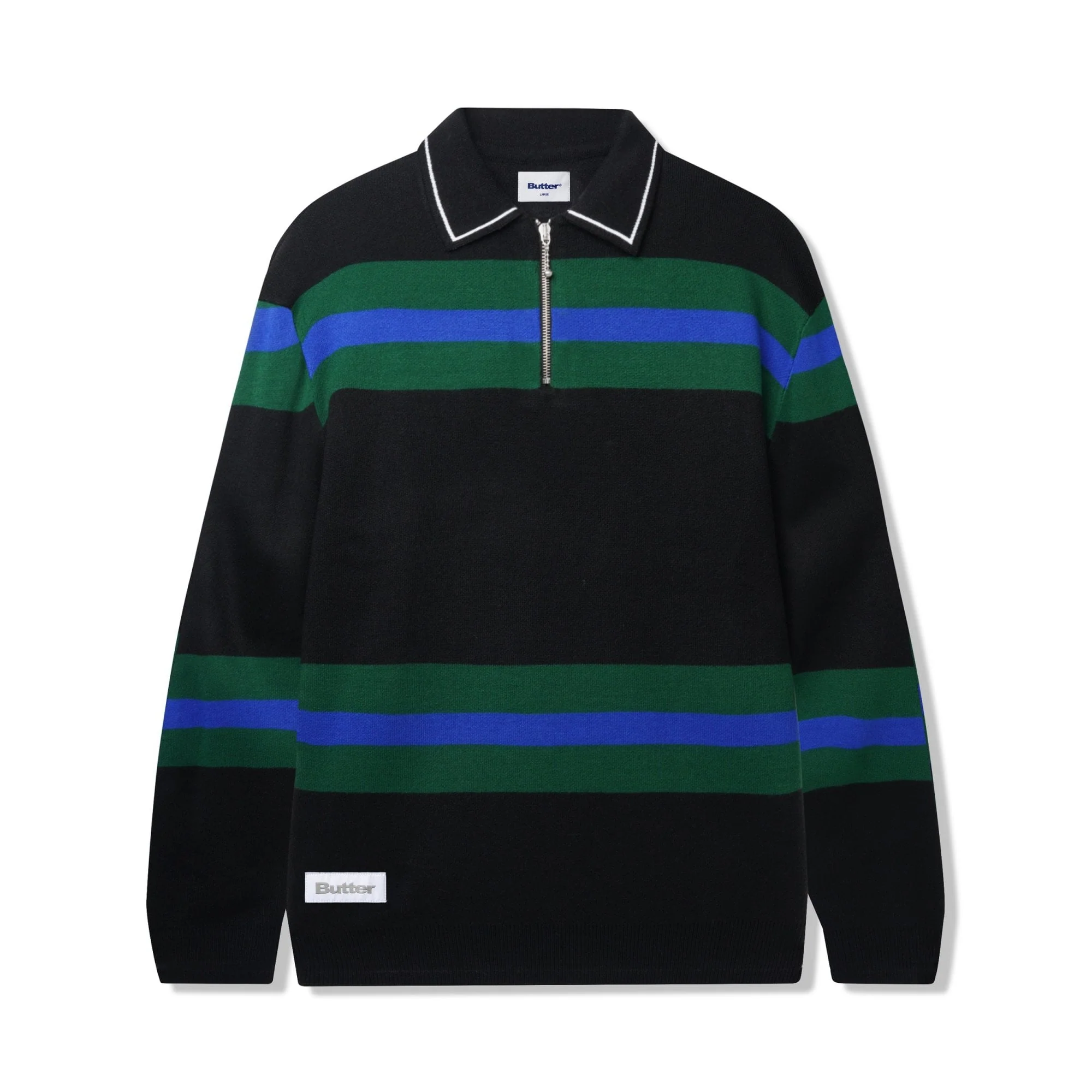 Polo Knit Sweater - Black
