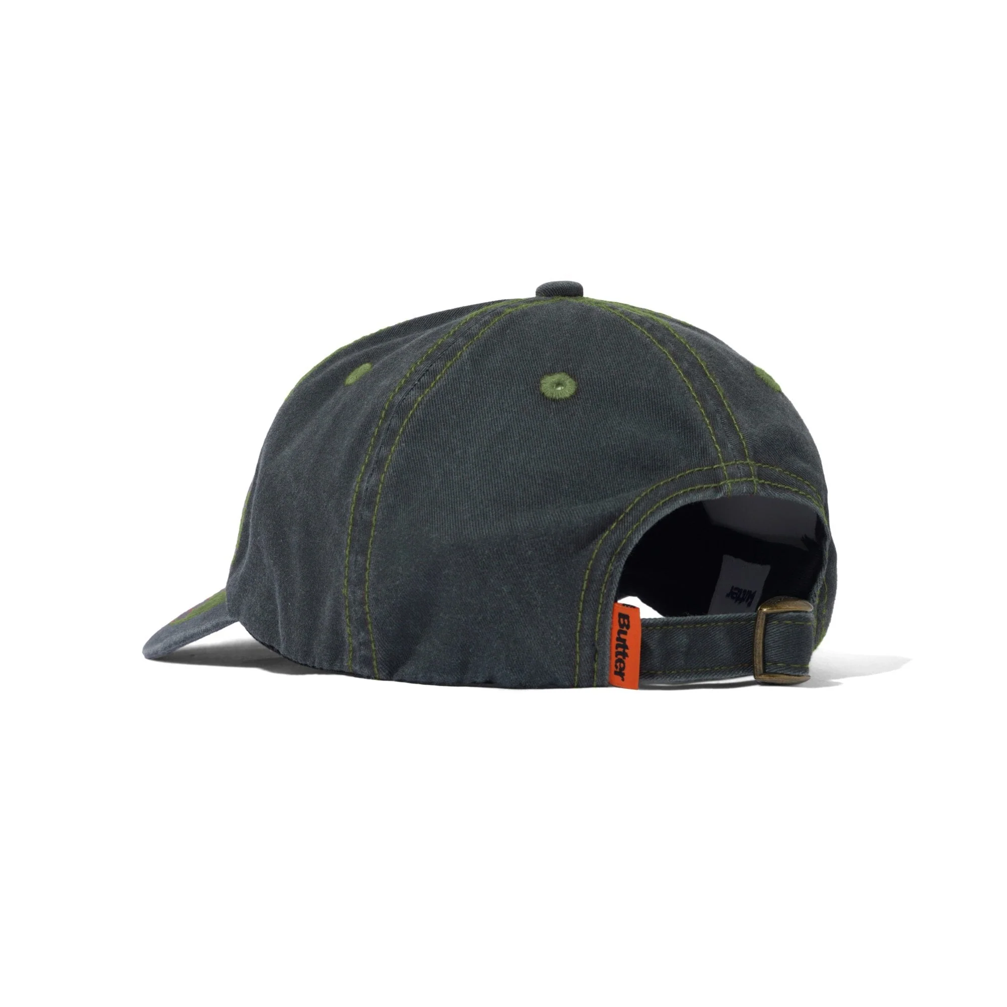 Rounded Logo 6 Panel Cap - Washed Black - Image 2