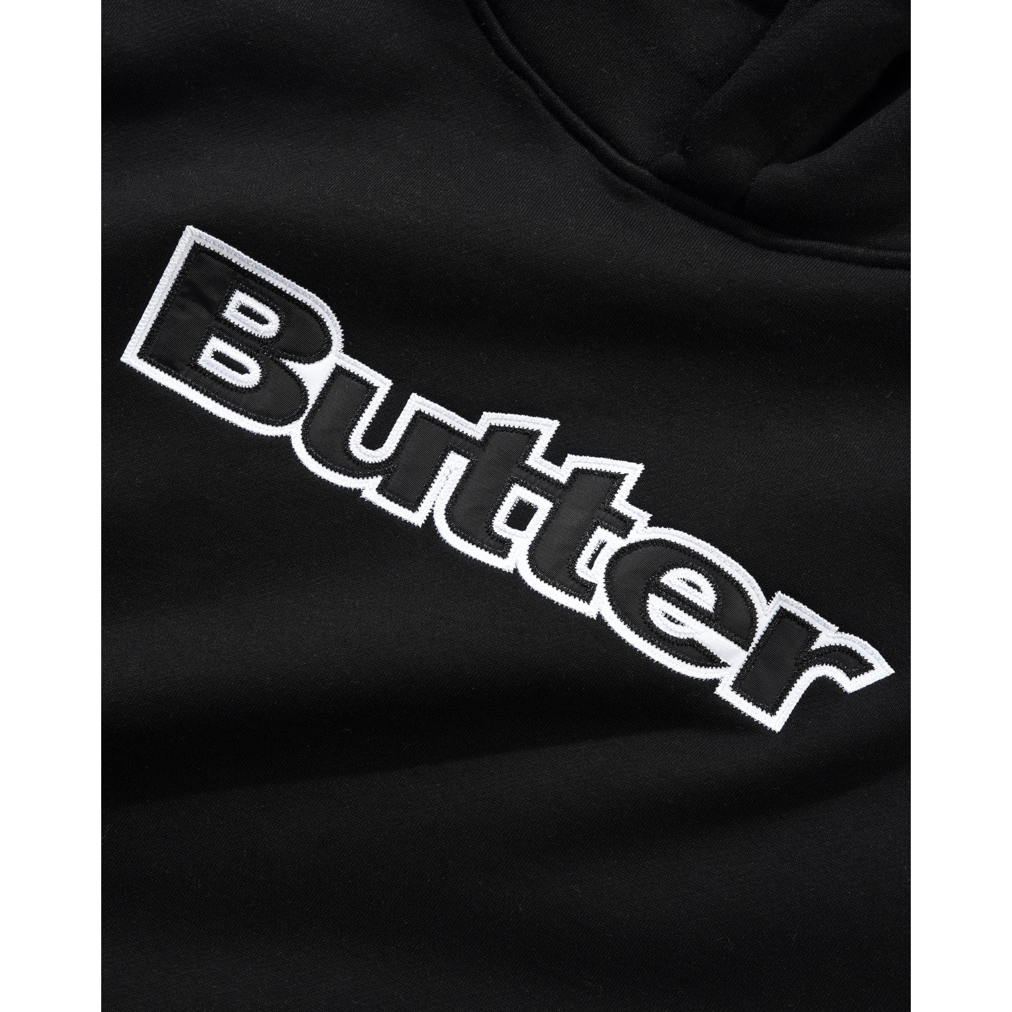Satin Logo Applique Pullover Hood - Black - Image 2