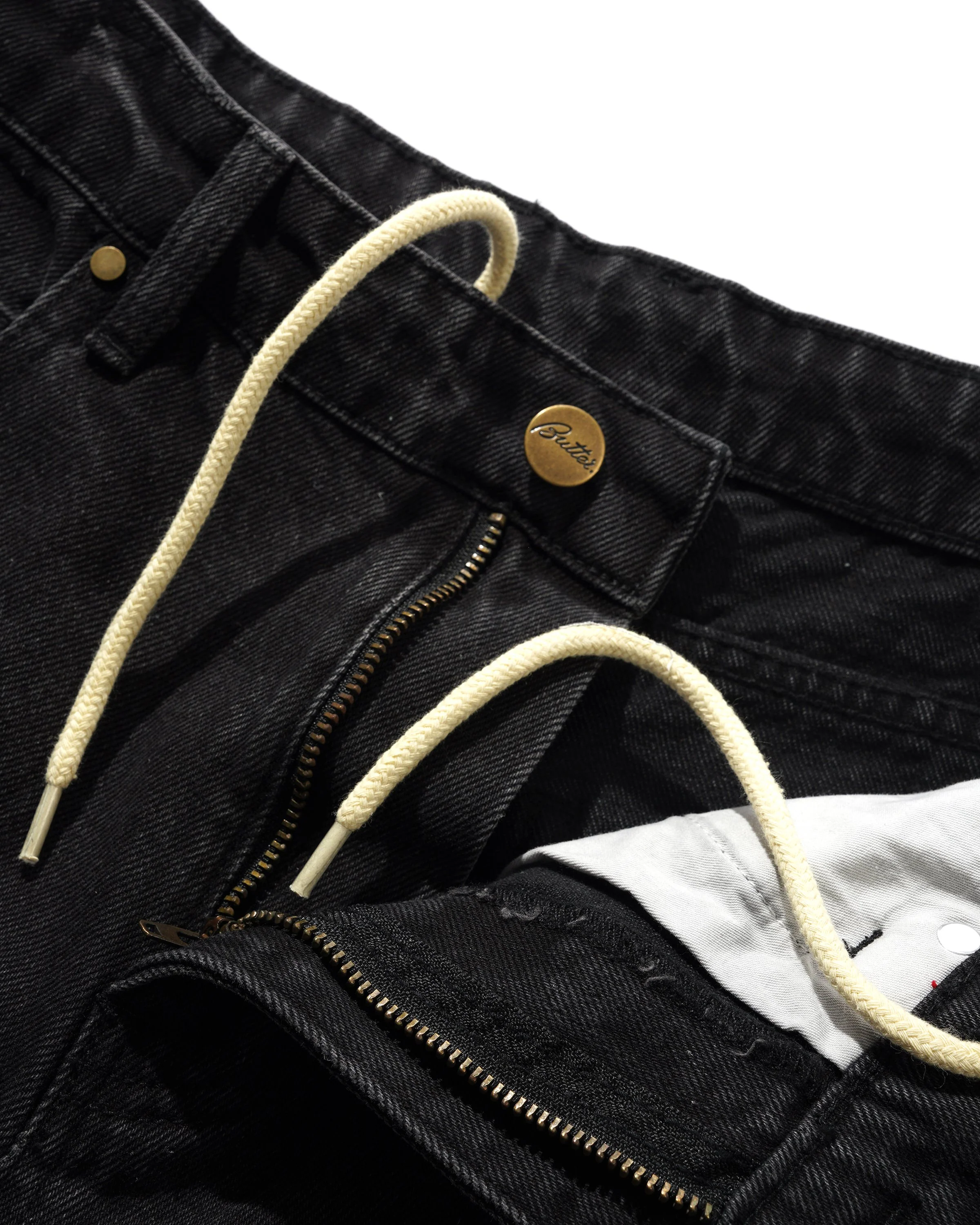 Straight Leg Denim Jeans - Washed Black - Image 4