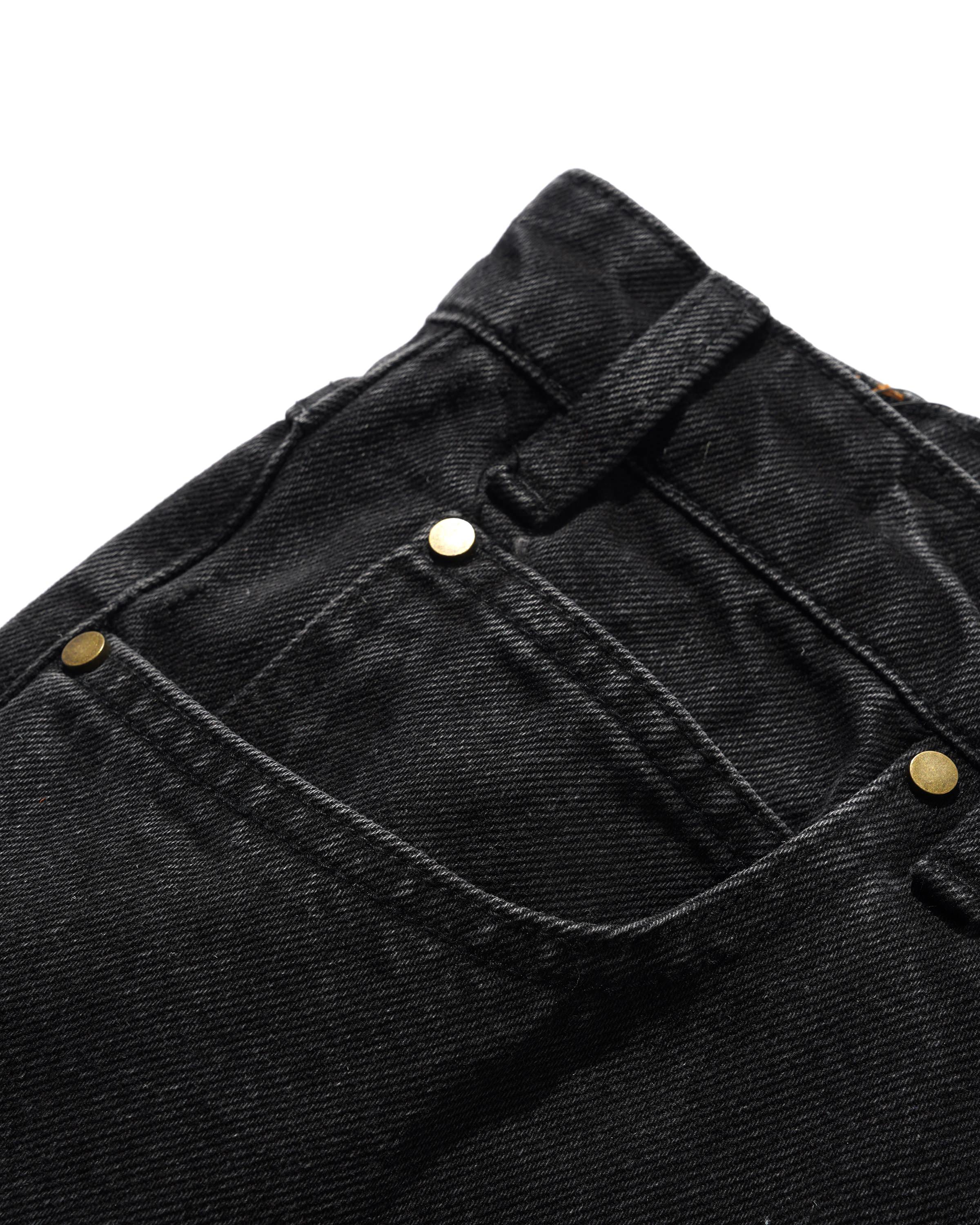 Straight Leg Denim Jeans - Washed Black - Image 5