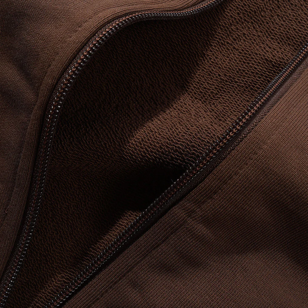 Tunnel Fleece Track Jacket - Chocolate / Beige - Image 5