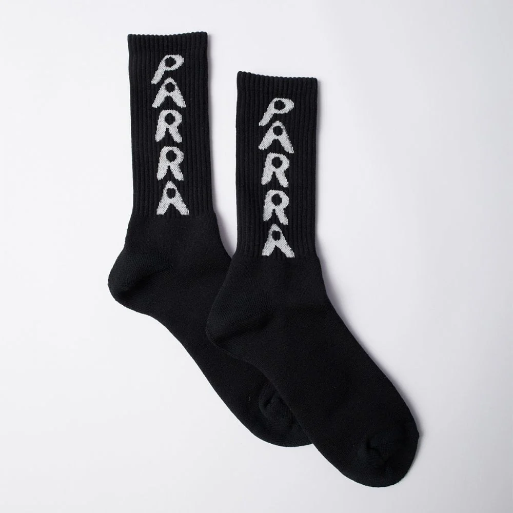 Hole Logo Crew Socks - Black