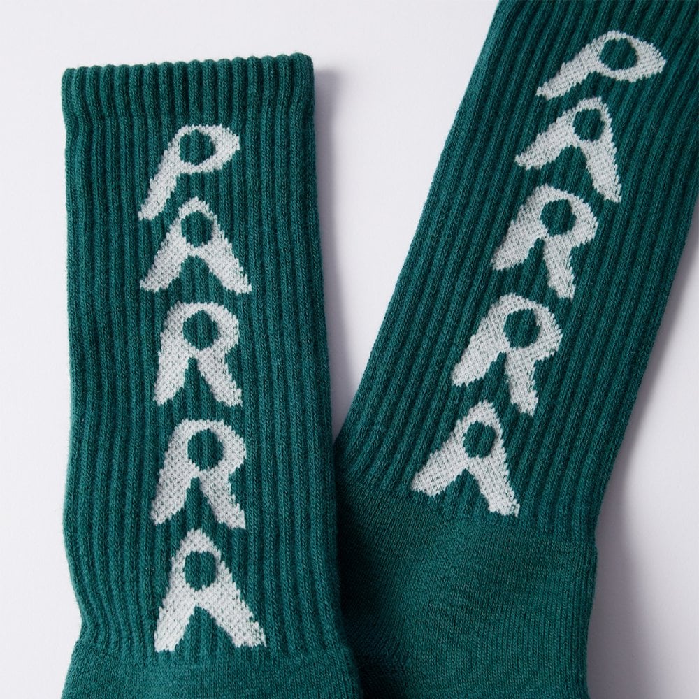 Hole Logo Crew Socks - Castleton Green - Image 2