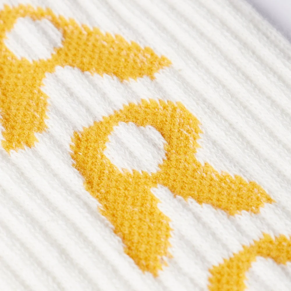 Hole Logo Crew Socks - White - Image 3